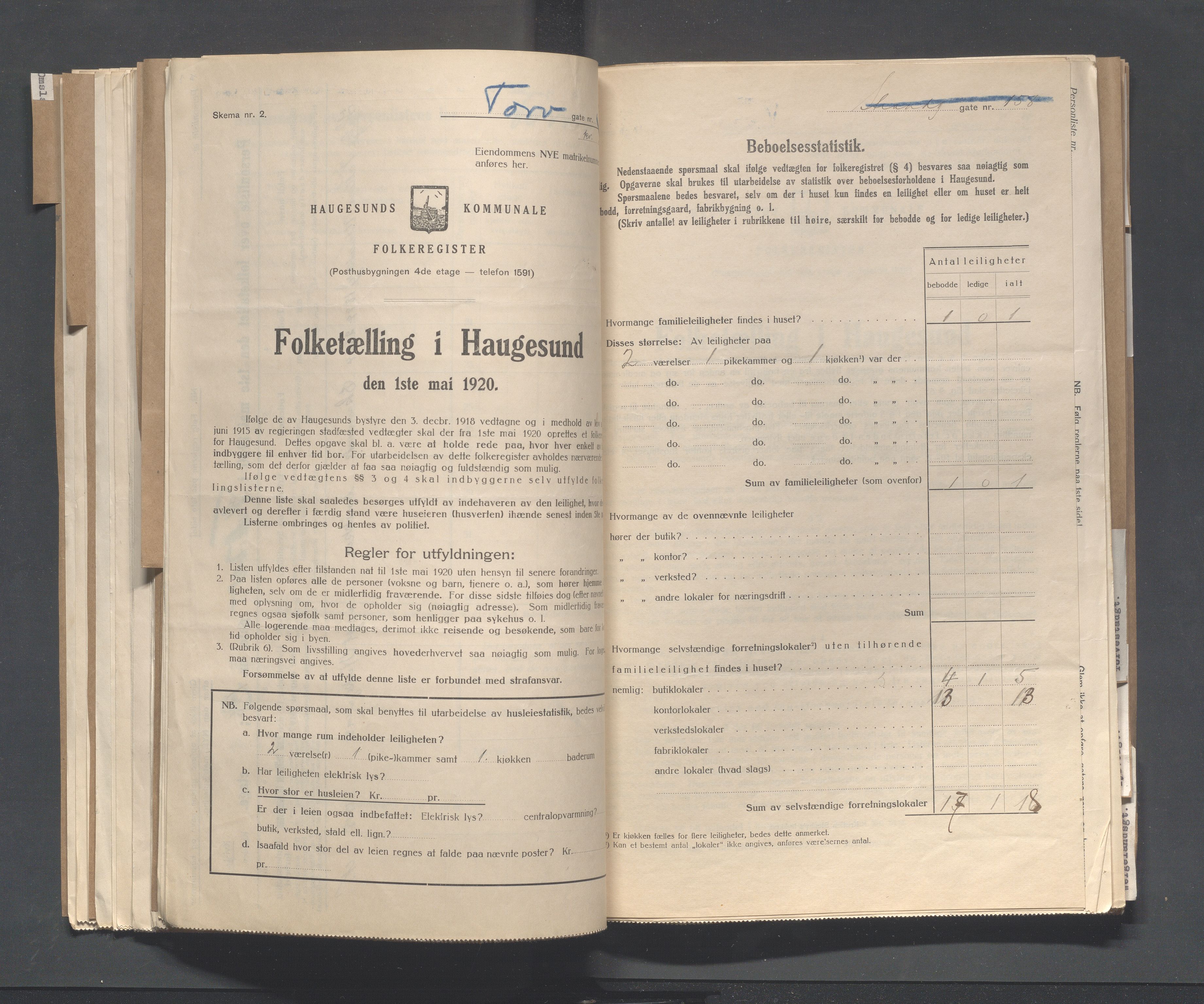 IKAR, Local census 1.5.1920 for Haugesund, 1920, p. 5216