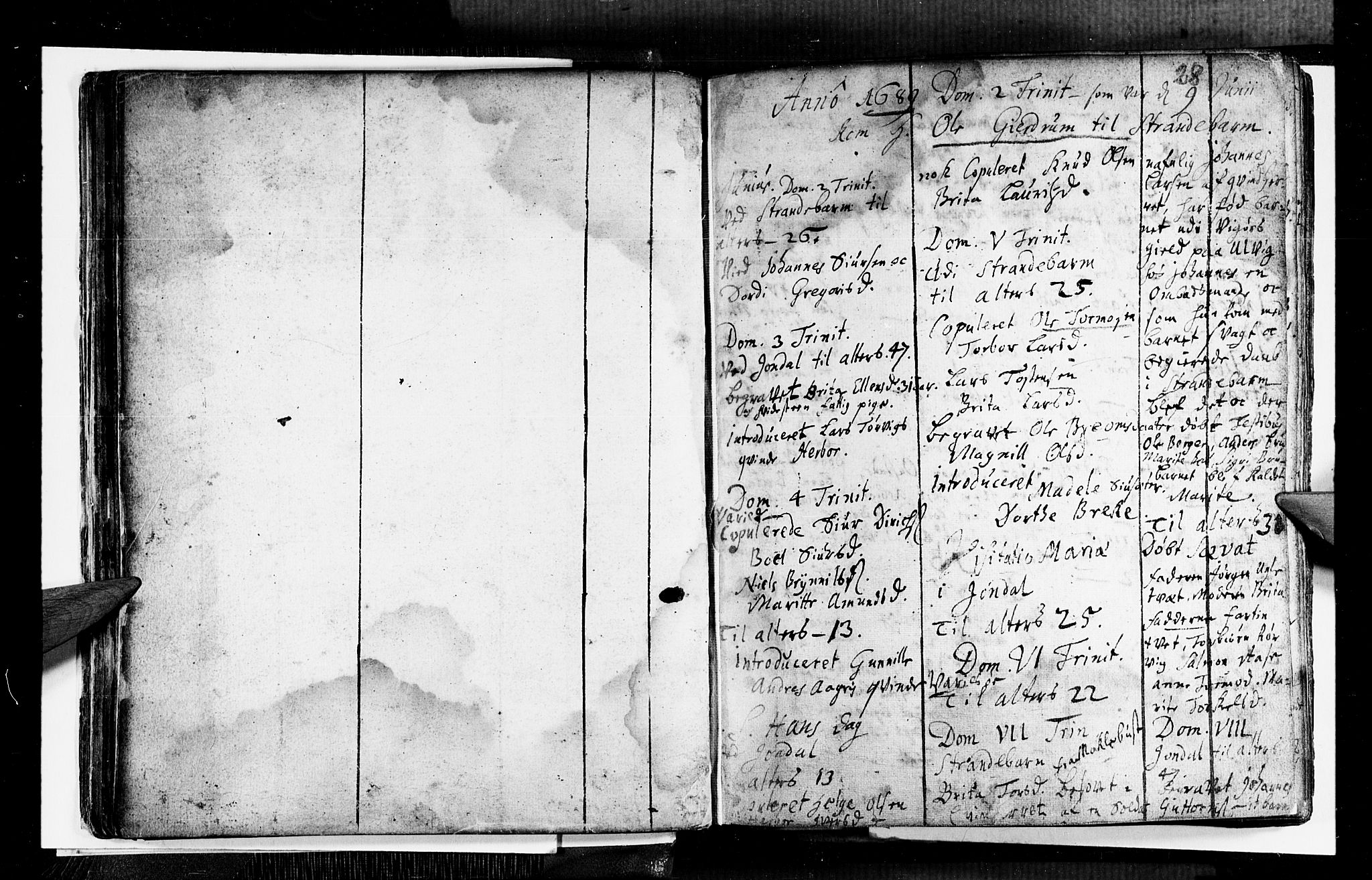 Strandebarm sokneprestembete, AV/SAB-A-78401/H/Haa: Parish register (official) no. A 1, 1670-1726, p. 28