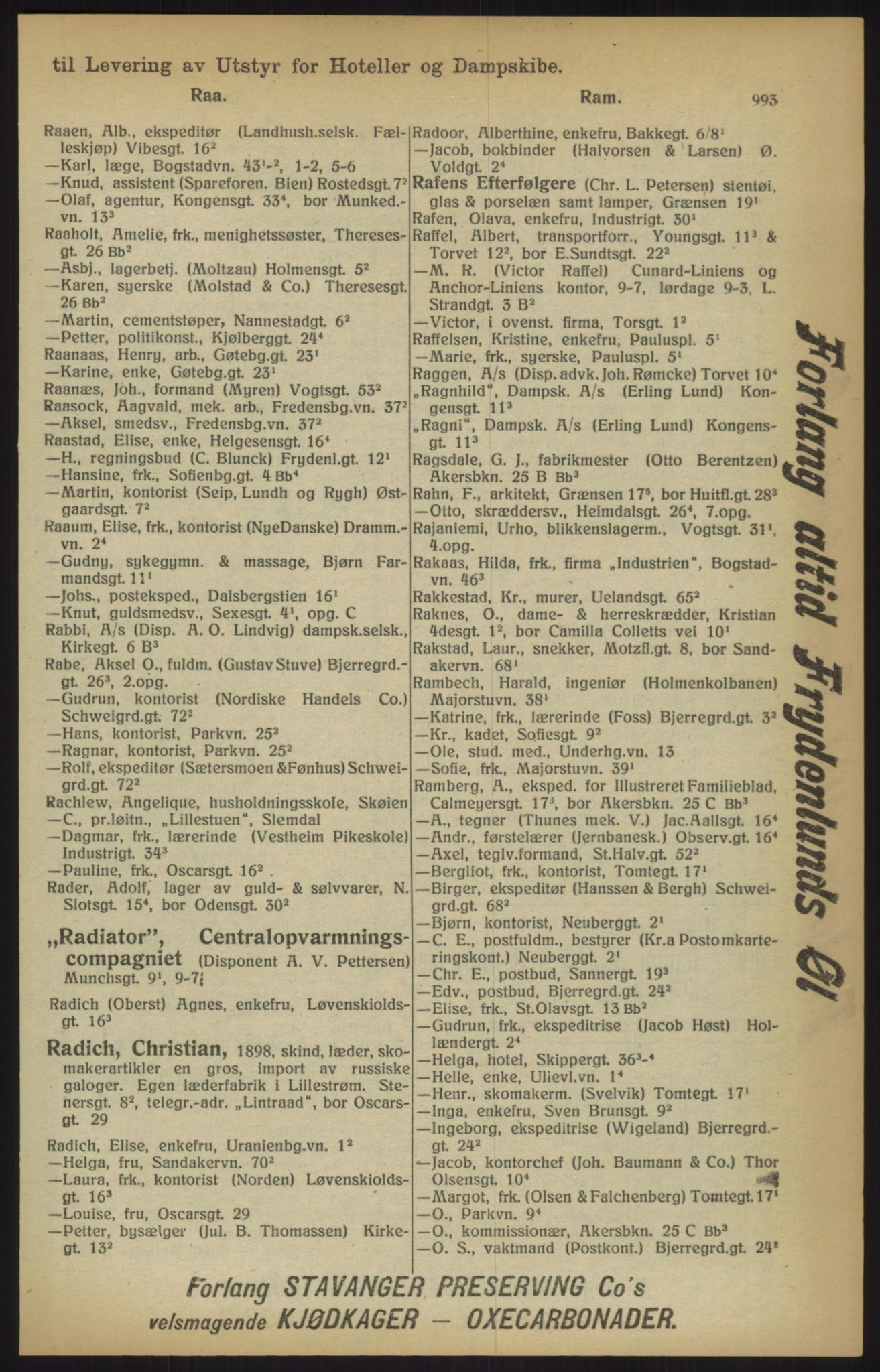 Kristiania/Oslo adressebok, PUBL/-, 1915, p. 993