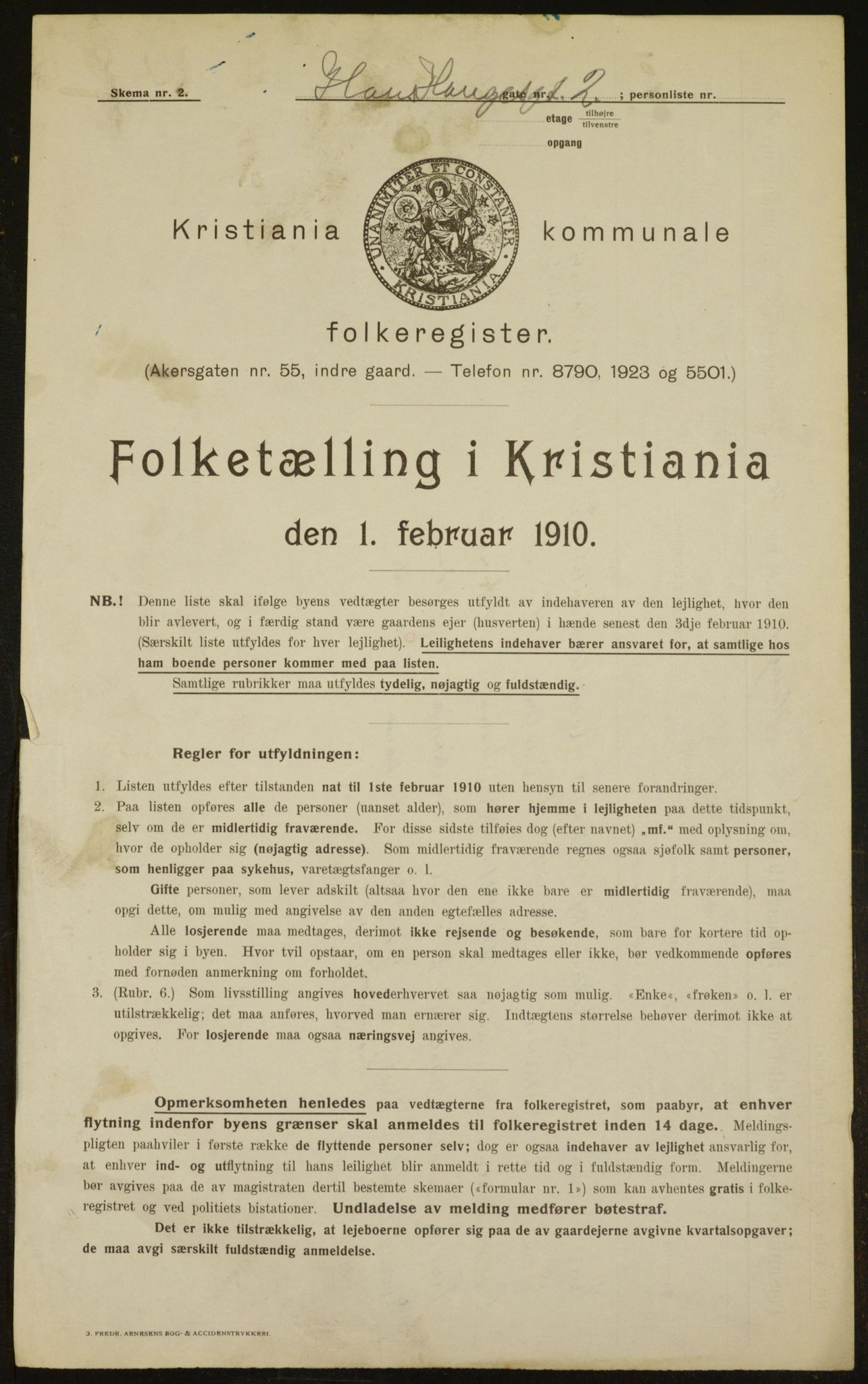 OBA, Municipal Census 1910 for Kristiania, 1910, p. 32580