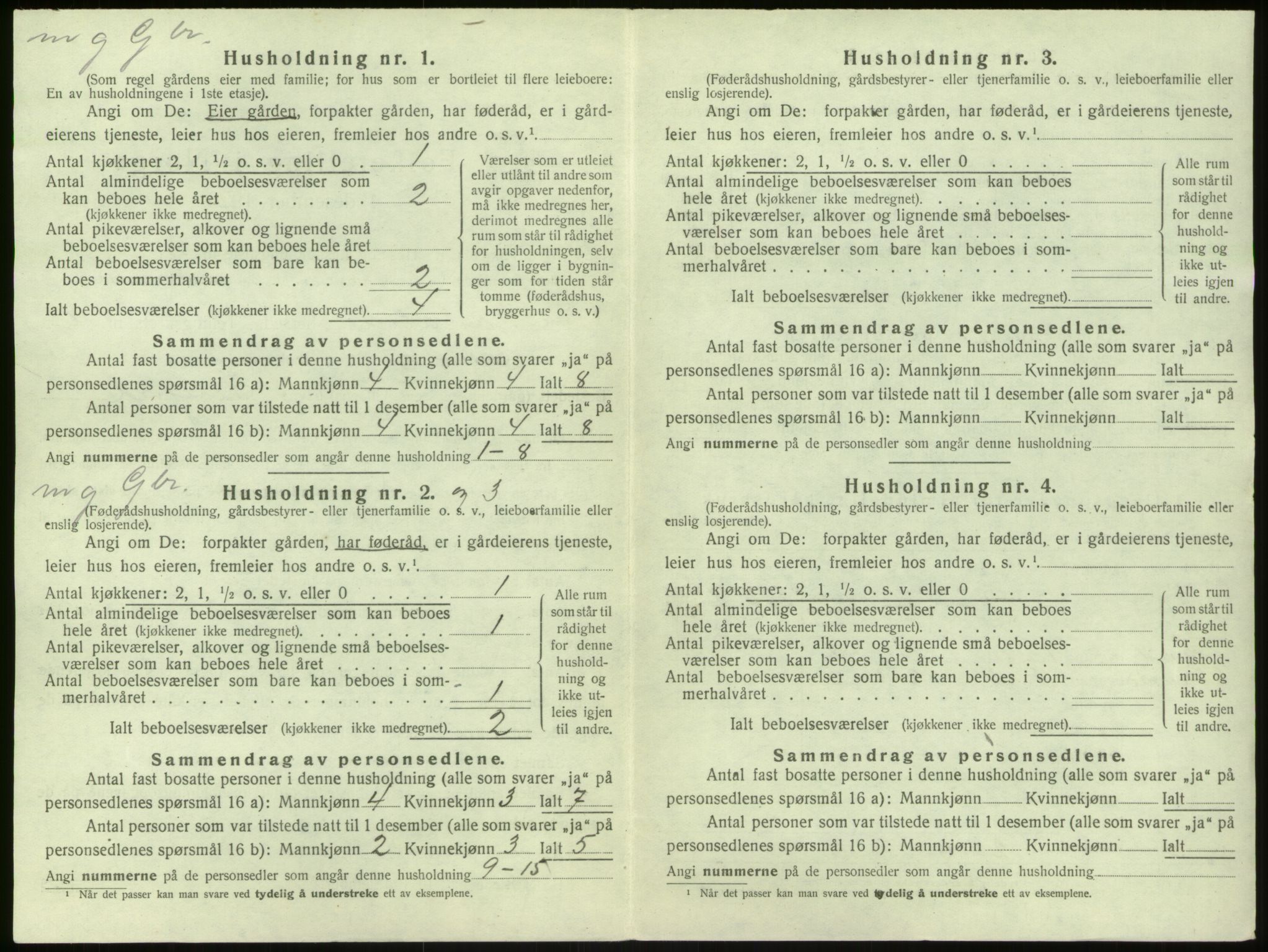 SAB, 1920 census for Modalen, 1920, p. 251