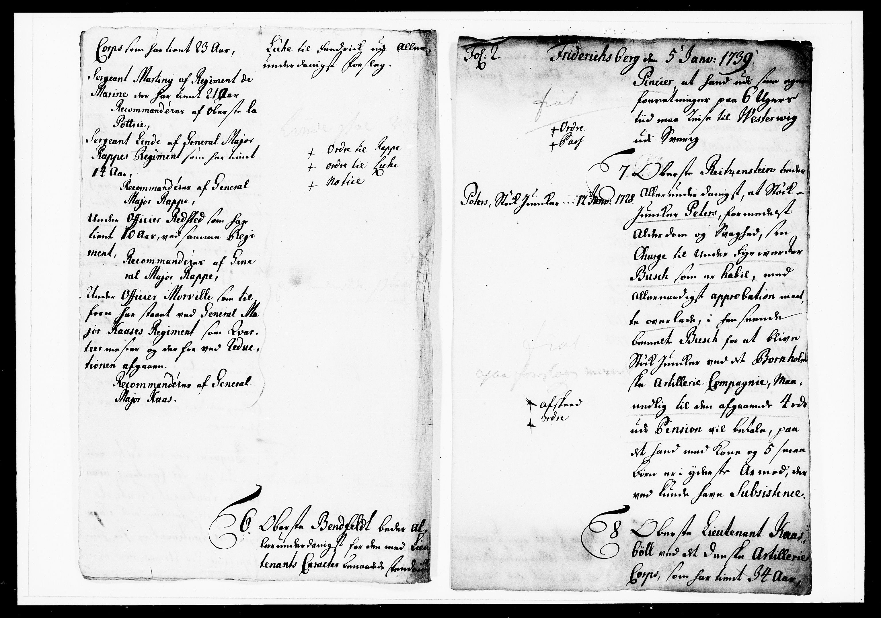 Krigskollegiet, Krigskancelliet, DRA/A-0006/-/1151-1156: Refererede sager, 1739, p. 4