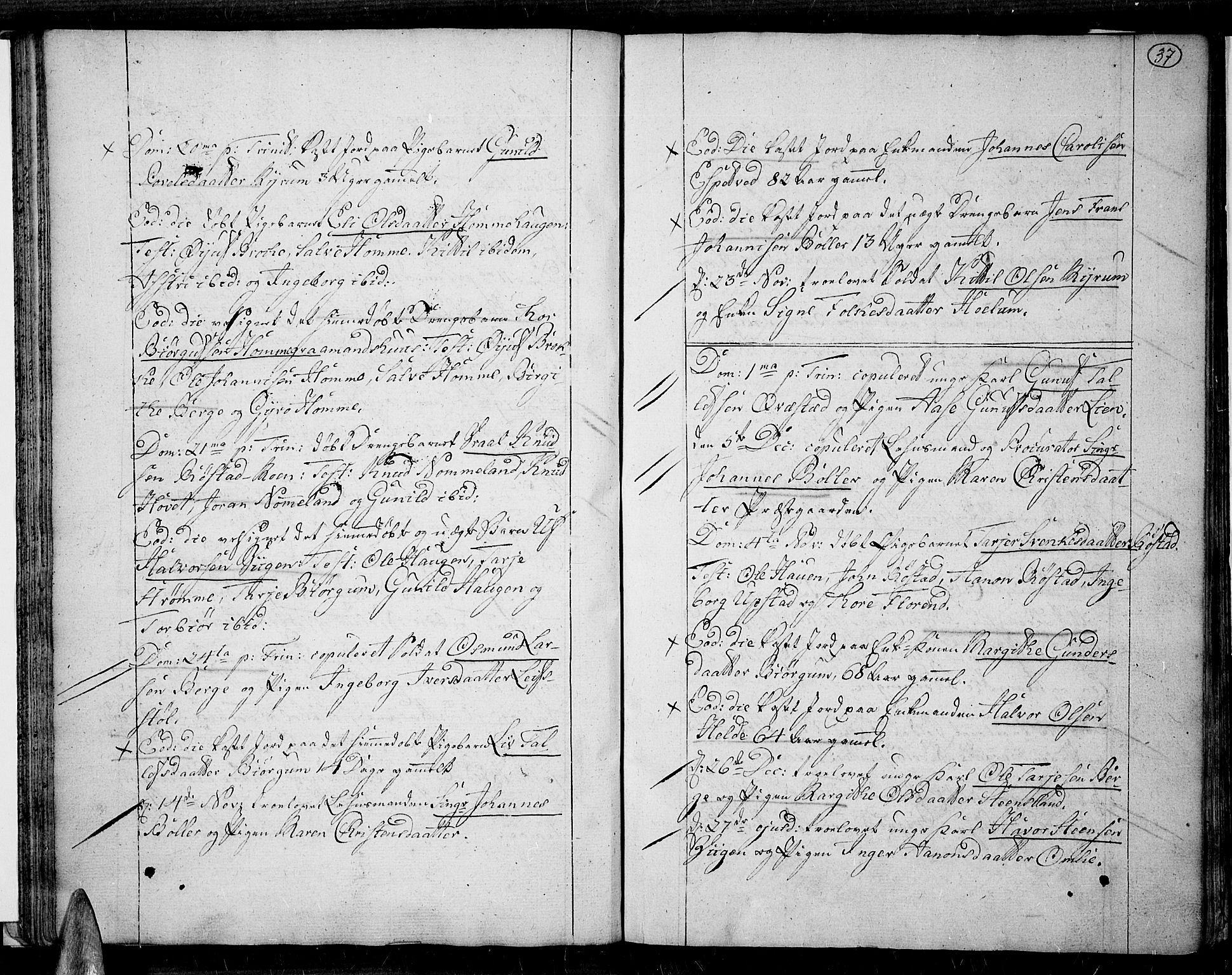 Valle sokneprestkontor, AV/SAK-1111-0044/F/Fa/Fac/L0003: Parish register (official) no. A 3, 1776-1790, p. 37