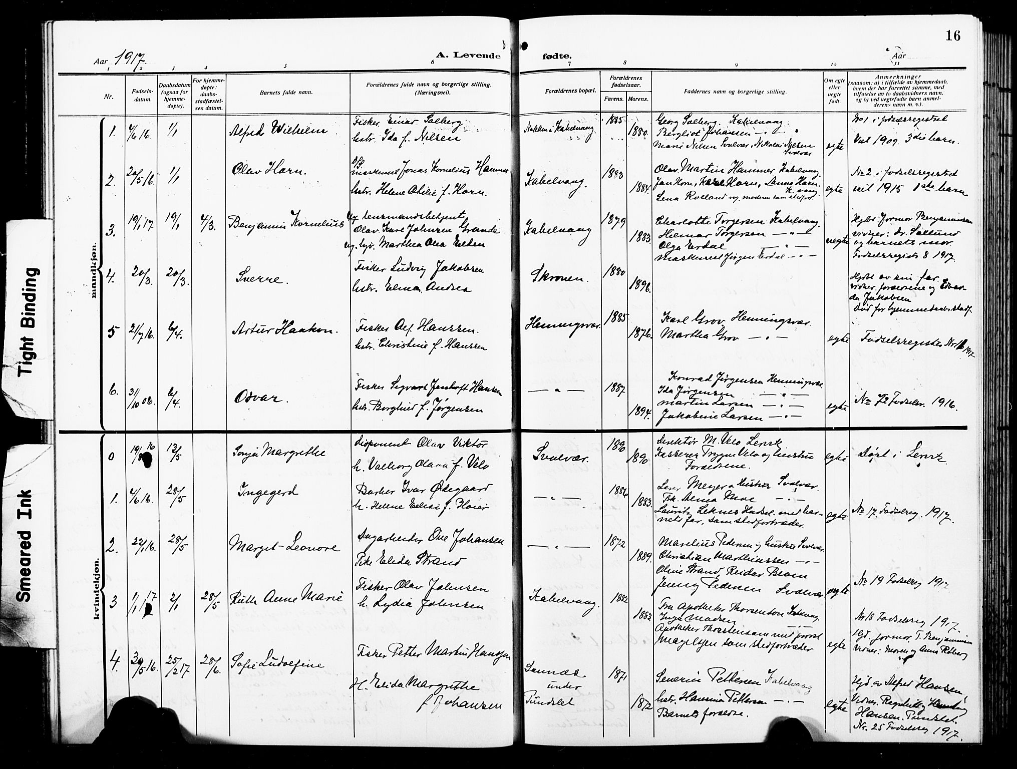 Ministerialprotokoller, klokkerbøker og fødselsregistre - Nordland, AV/SAT-A-1459/874/L1080: Parish register (copy) no. 874C09, 1915-1925, p. 16