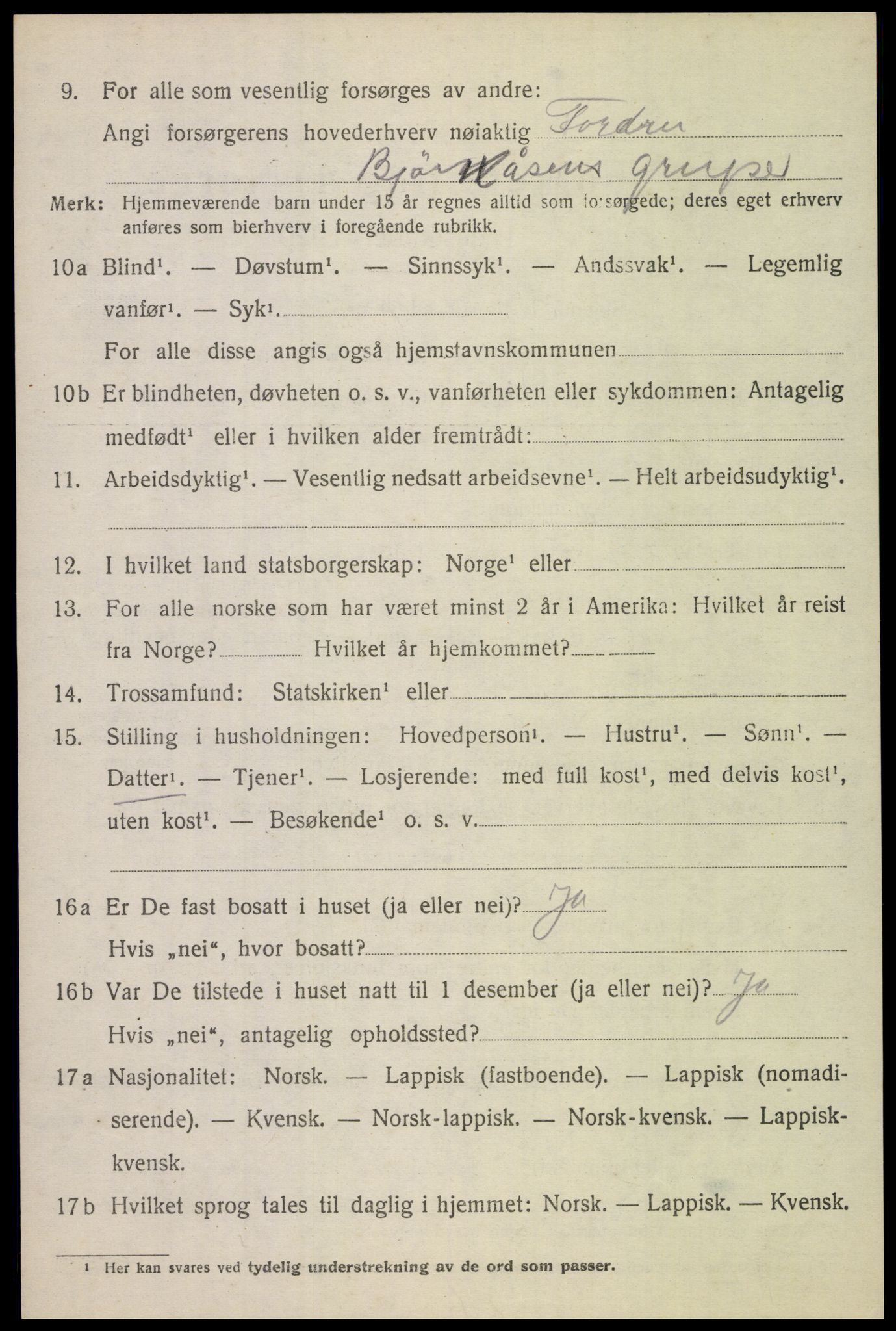 SAT, 1920 census for Evenes, 1920, p. 9003