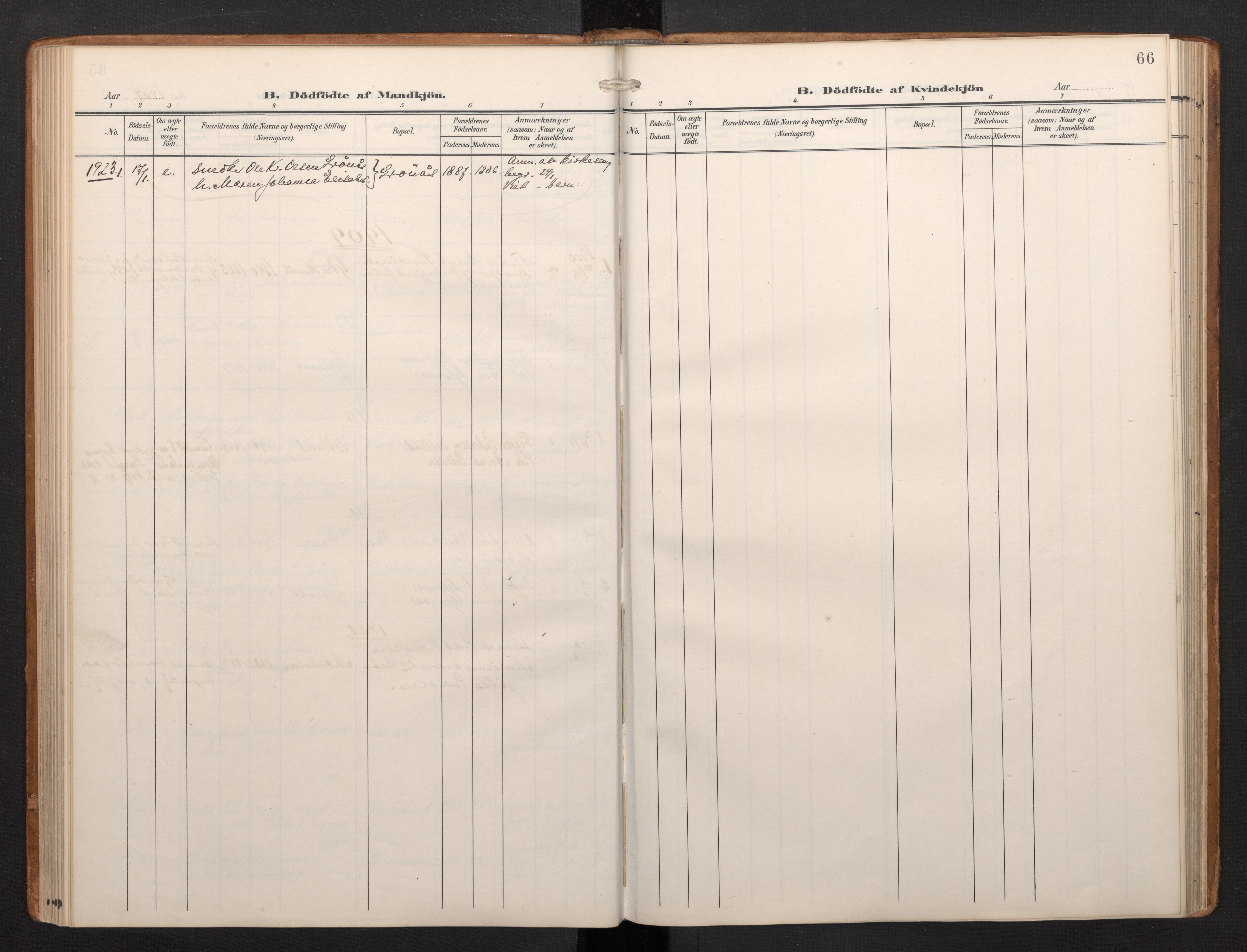 Finnås sokneprestembete, SAB/A-99925/H/Ha/Haa/Haab/L0003: Parish register (official) no. B 3, 1907-1923, p. 66