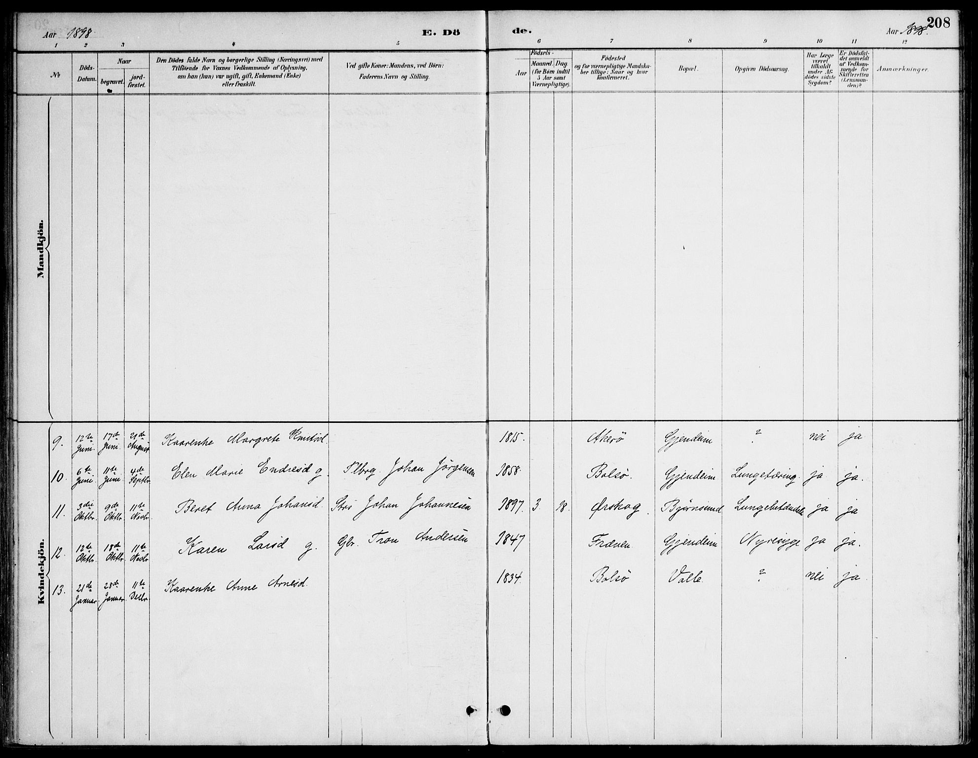 Ministerialprotokoller, klokkerbøker og fødselsregistre - Møre og Romsdal, SAT/A-1454/565/L0750: Parish register (official) no. 565A04, 1887-1905, p. 208