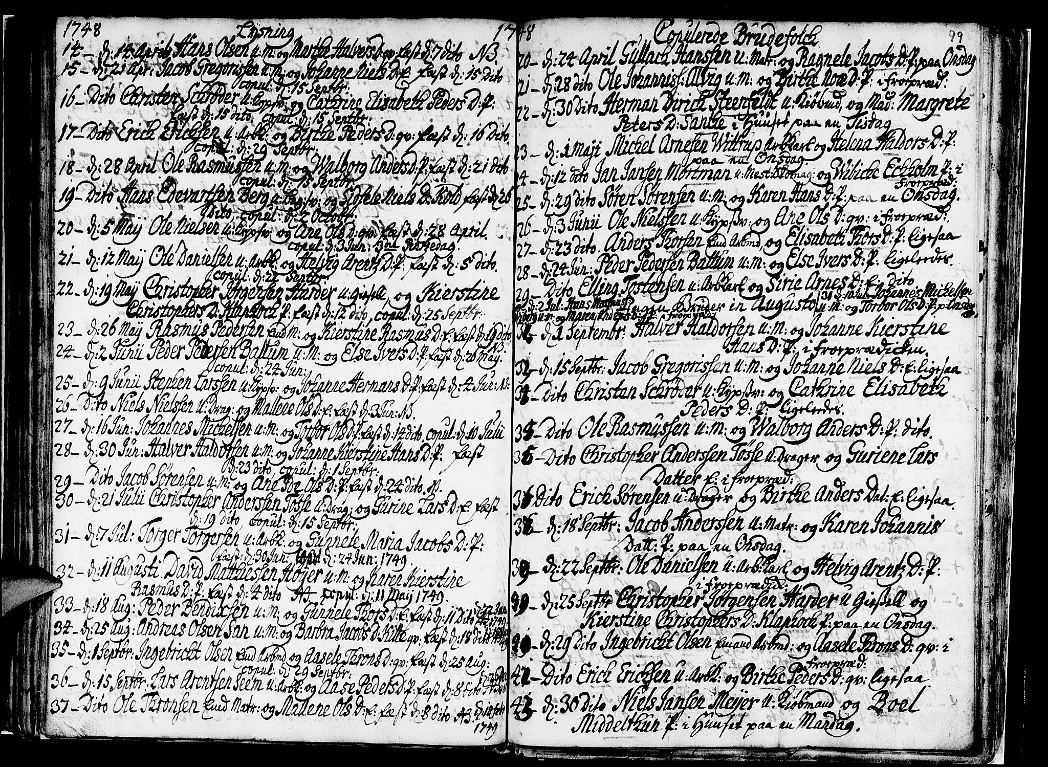 Nykirken Sokneprestembete, AV/SAB-A-77101/H/Haa/L0007: Parish register (official) no. A 7, 1719-1781, p. 99