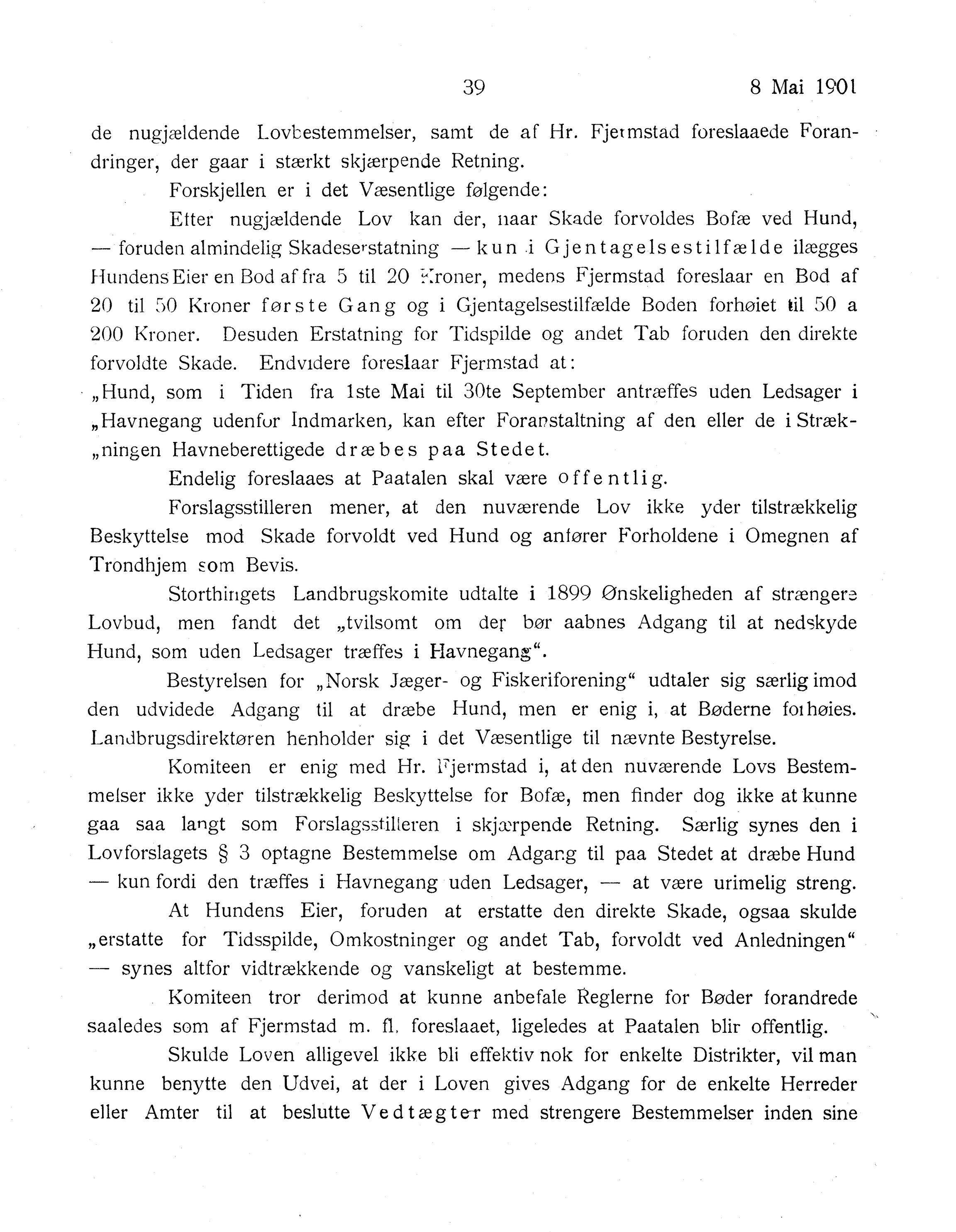 Nordland Fylkeskommune. Fylkestinget, AIN/NFK-17/176/A/Ac/L0024: Fylkestingsforhandlinger 1901, 1901