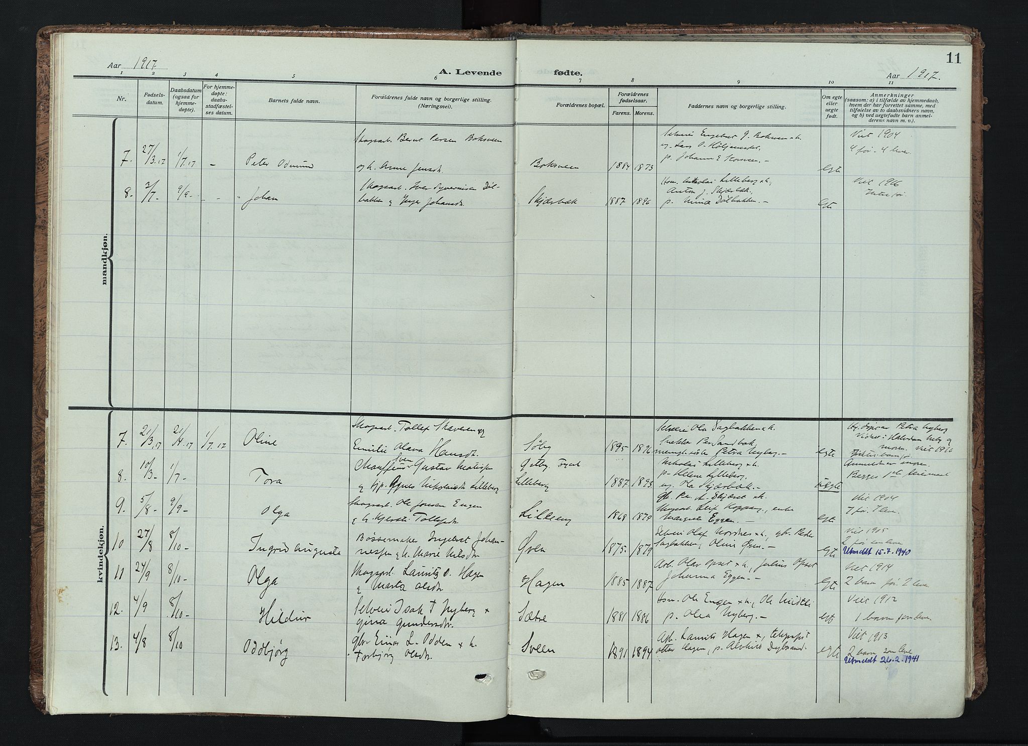Trysil prestekontor, AV/SAH-PREST-046/H/Ha/Haa/L0016: Parish register (official) no. 16, 1913-1946, p. 11