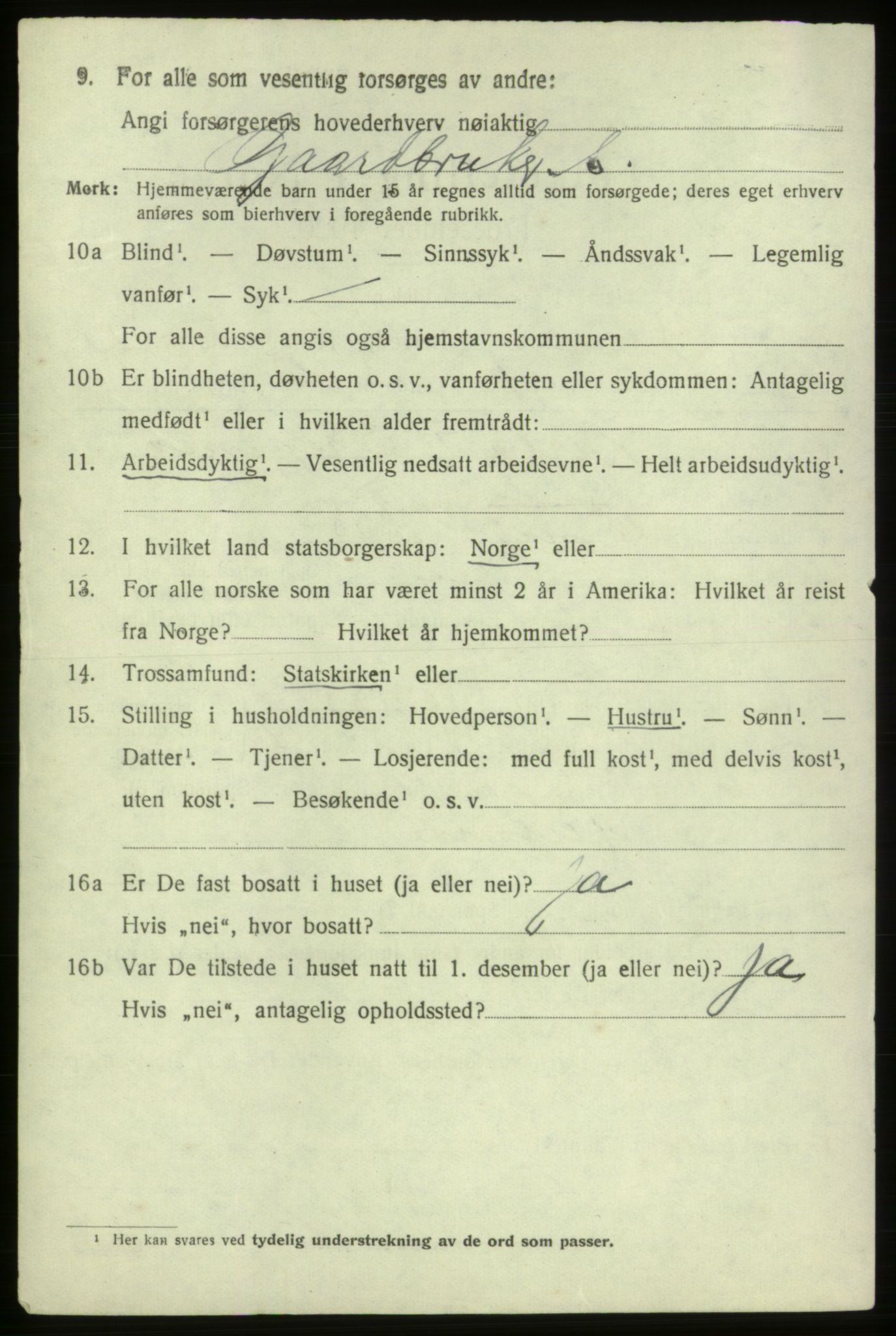 SAB, 1920 census for Ølen, 1920, p. 906