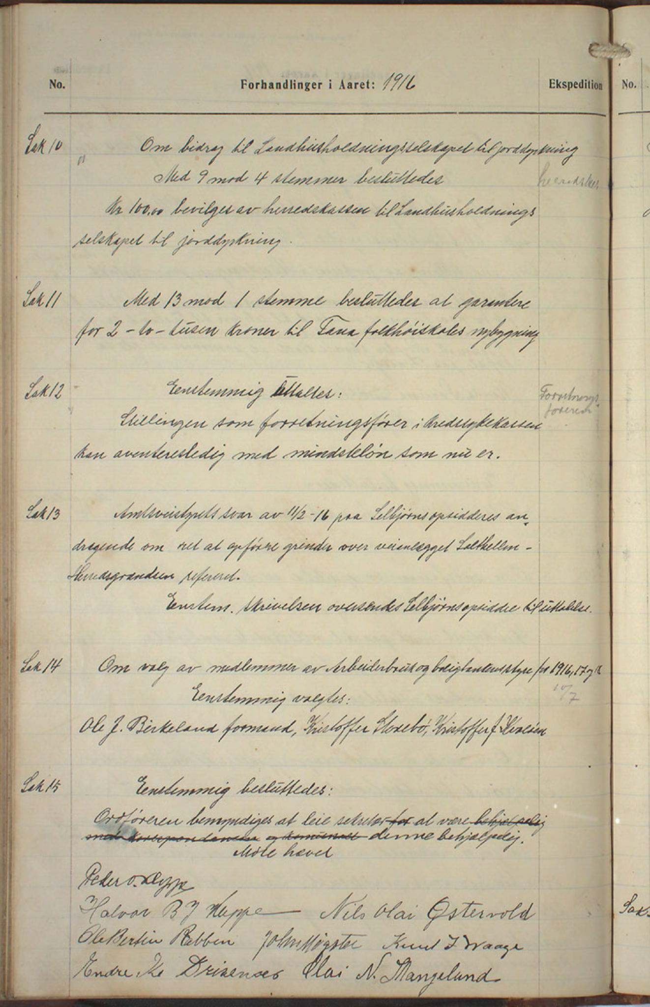 Austevoll kommune. Formannskapet, IKAH/1244-021/A/Aa/L0002b: Møtebok for heradstyret, 1910-1919, p. 198