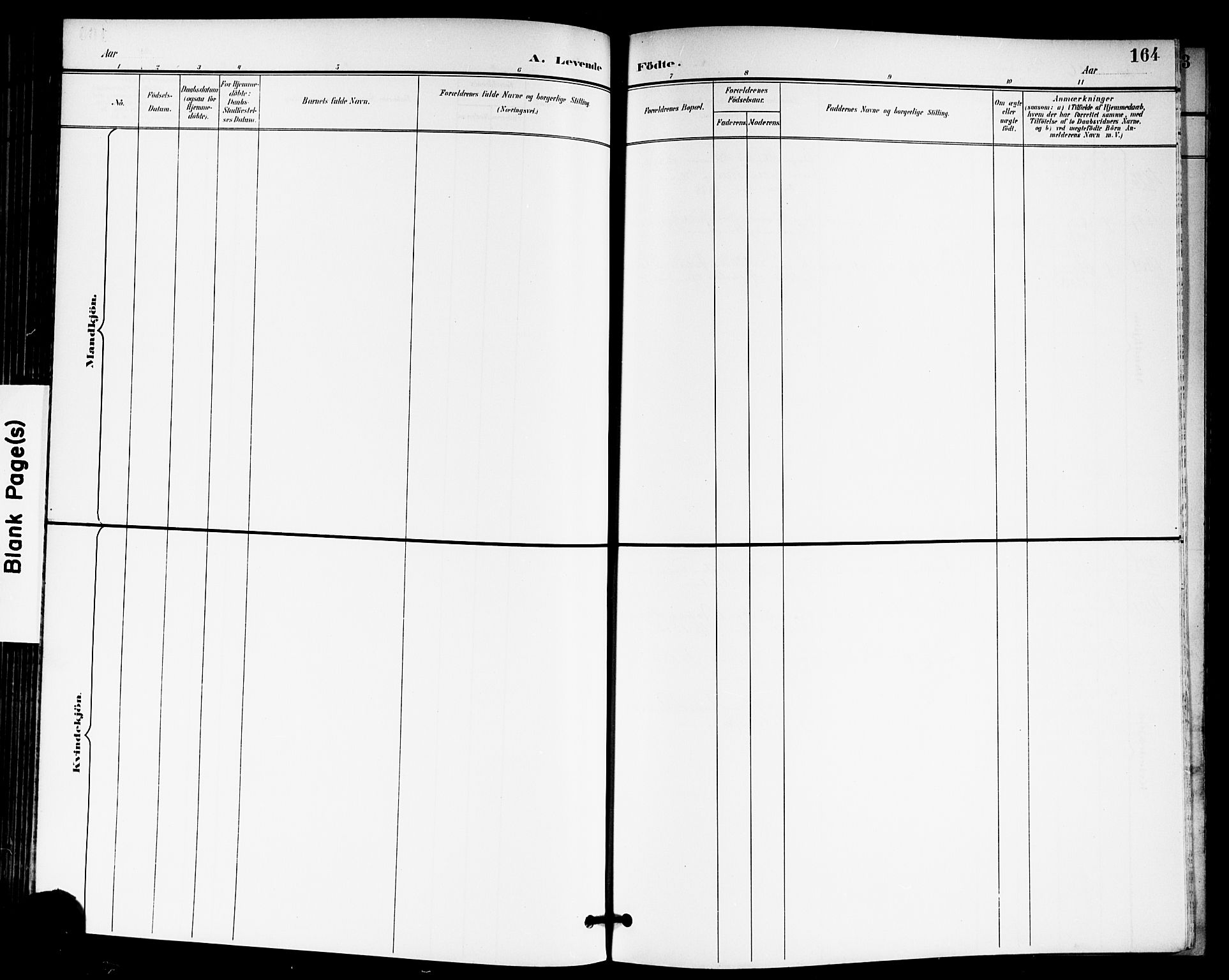 Skedsmo prestekontor Kirkebøker, AV/SAO-A-10033a/G/Ga/L0005a: Parish register (copy) no. I 5A, 1896-1901, p. 164