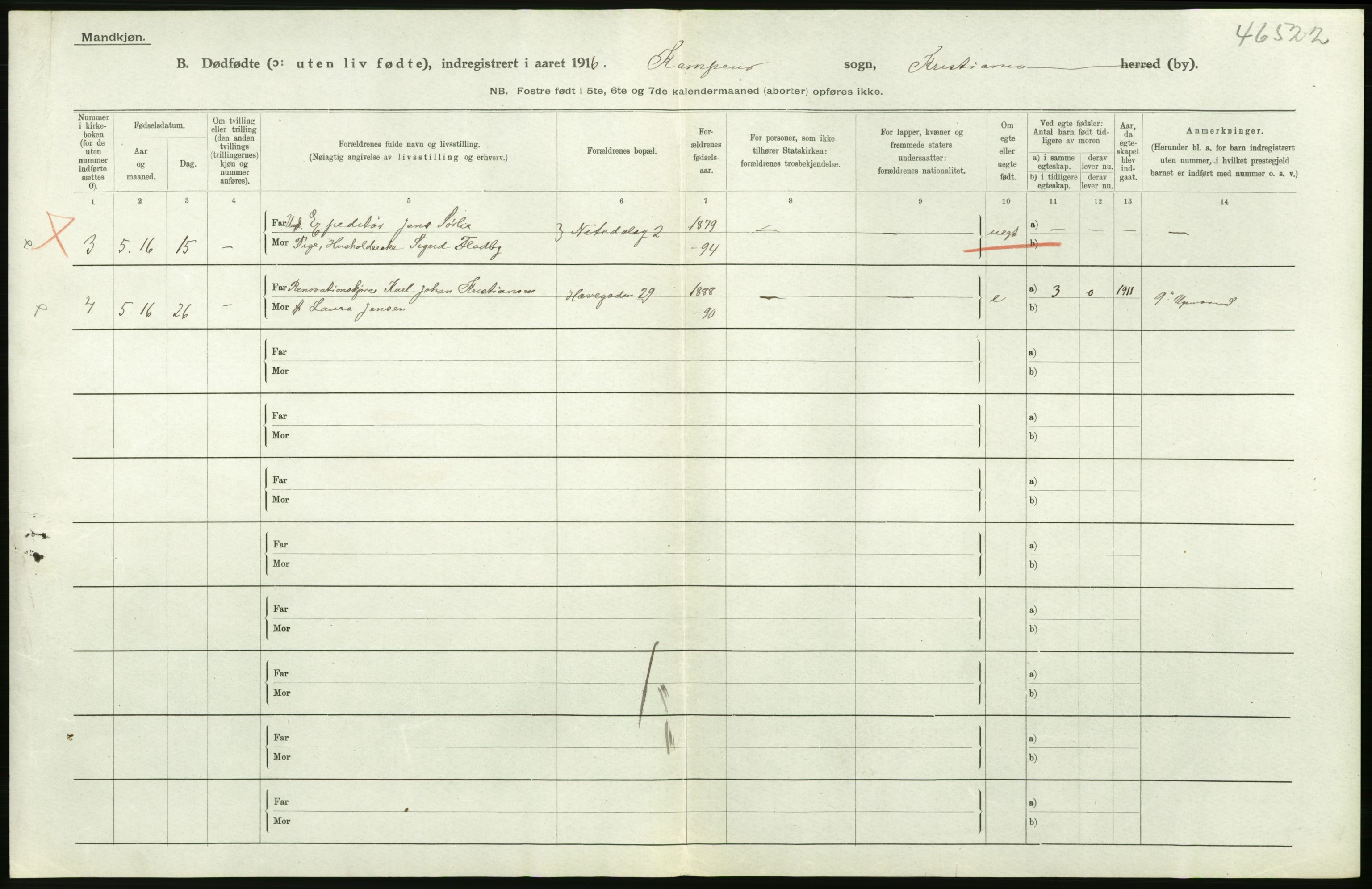 Statistisk sentralbyrå, Sosiodemografiske emner, Befolkning, AV/RA-S-2228/D/Df/Dfb/Dfbf/L0010: Kristiania: Døde, dødfødte., 1916, p. 596