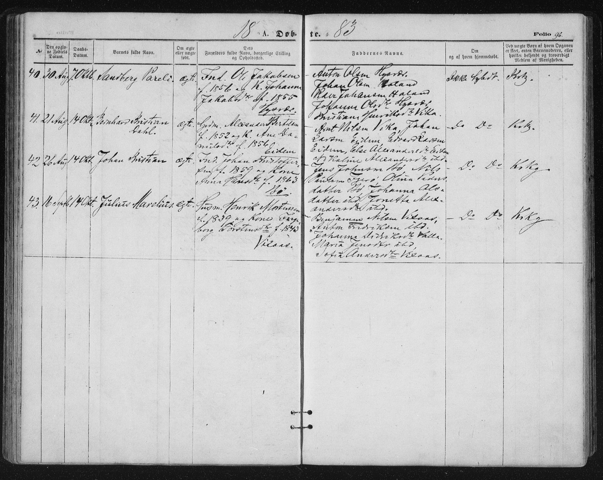 Ministerialprotokoller, klokkerbøker og fødselsregistre - Nordland, AV/SAT-A-1459/816/L0241: Parish register (official) no. 816A07, 1870-1885, p. 96