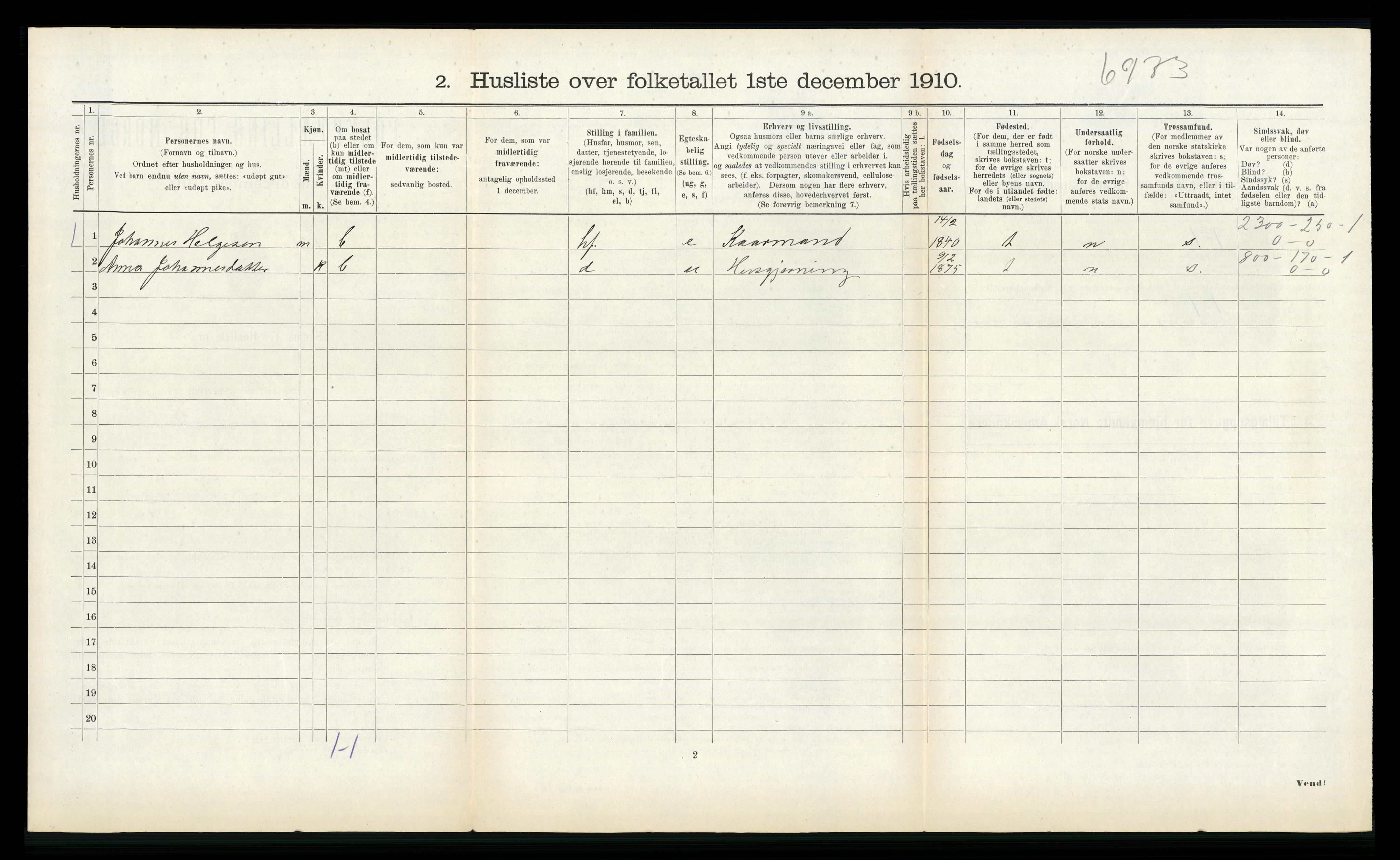 RA, 1910 census for Vik, 1910, p. 334