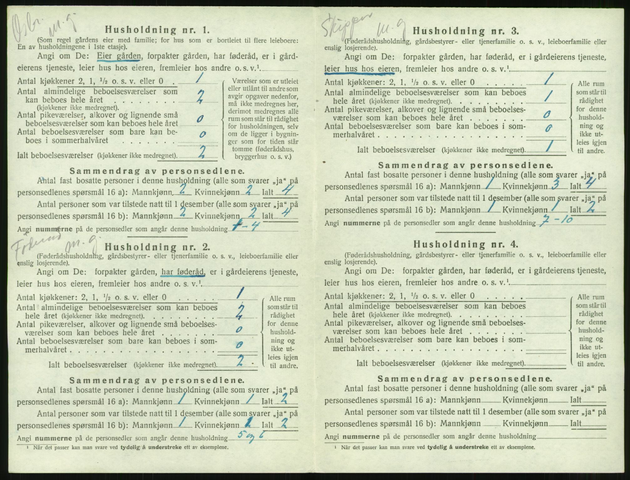 SAT, 1920 census for Borgund, 1920, p. 1963