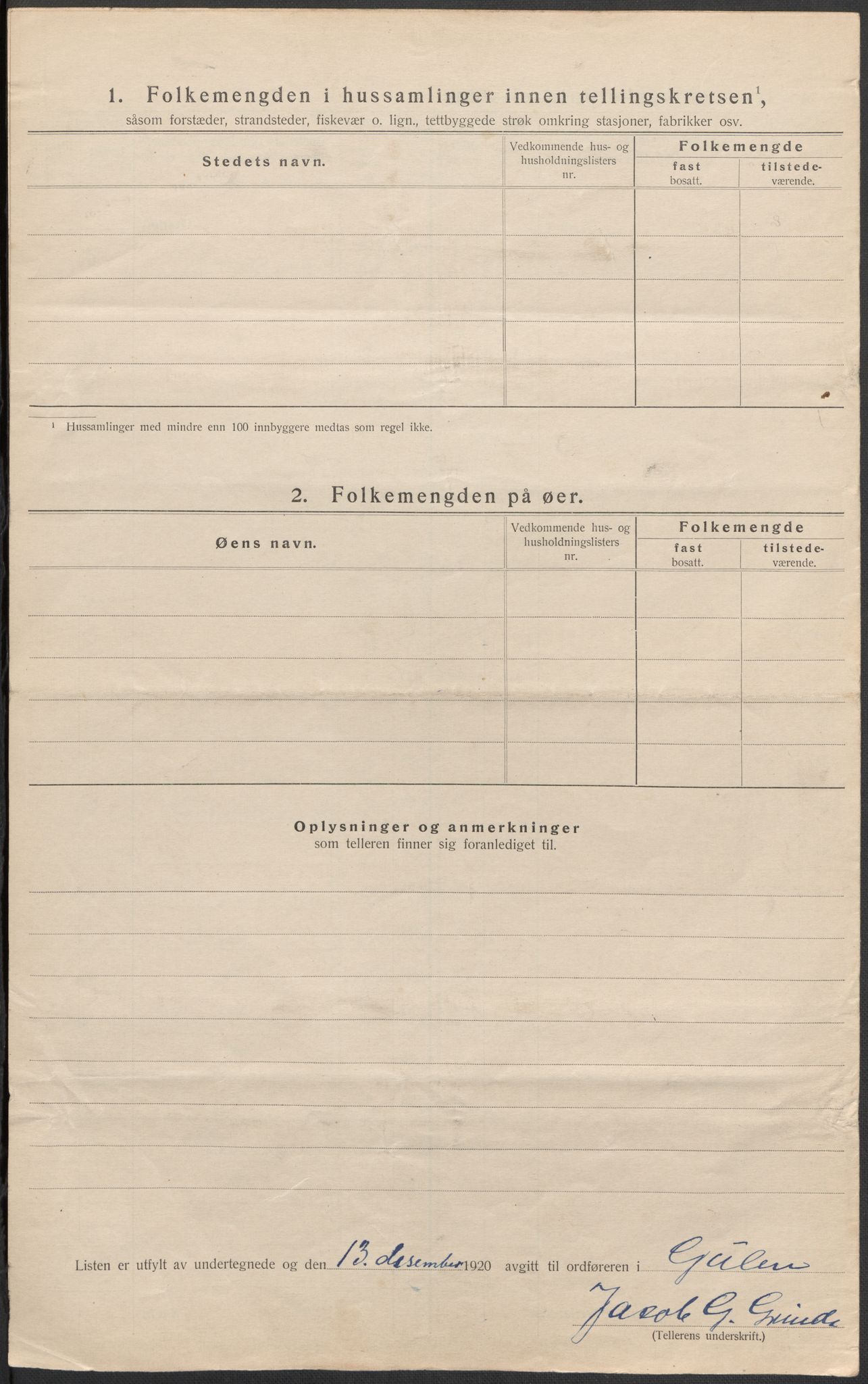 SAB, 1920 census for Gulen, 1920, p. 33