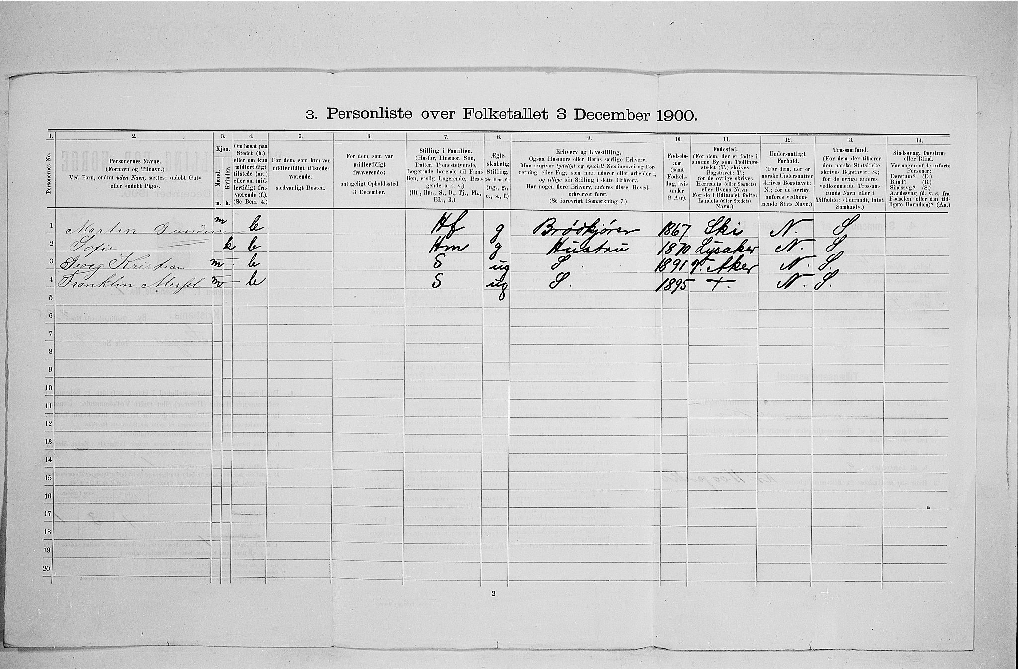 SAO, 1900 census for Kristiania, 1900, p. 41534