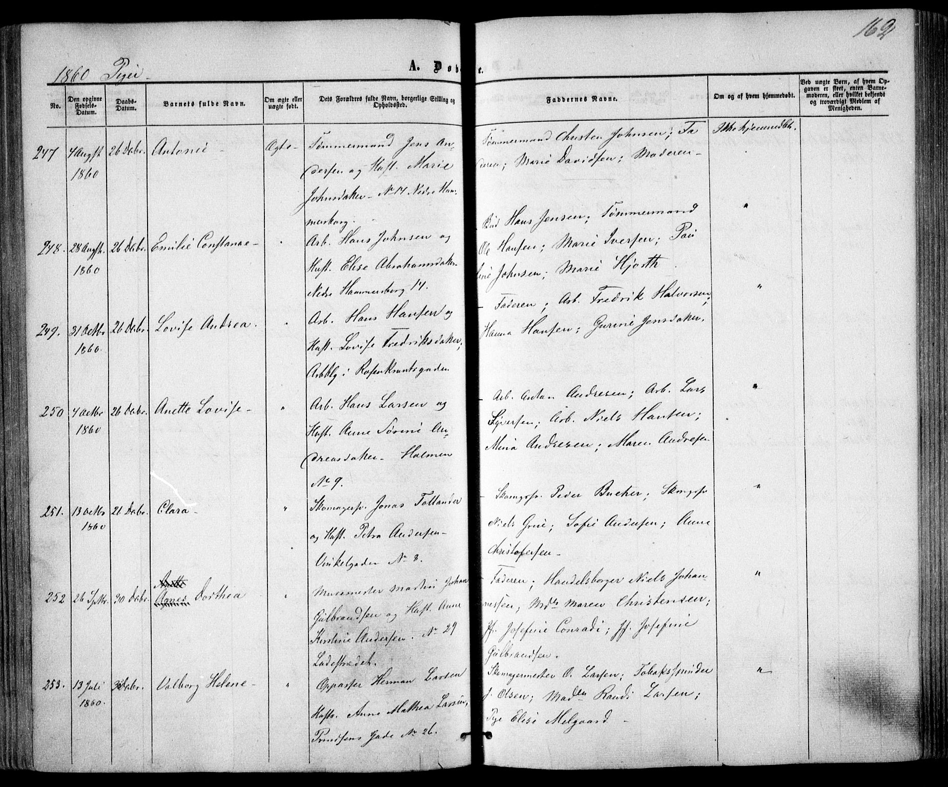 Trefoldighet prestekontor Kirkebøker, SAO/A-10882/F/Fa/L0001: Parish register (official) no. I 1, 1858-1863, p. 162