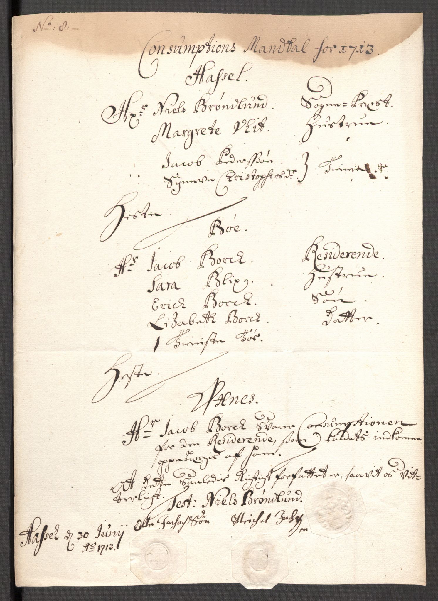 Rentekammeret inntil 1814, Reviderte regnskaper, Fogderegnskap, AV/RA-EA-4092/R67/L4679: Fogderegnskap Vesterålen, Andenes og Lofoten, 1711-1713, p. 147