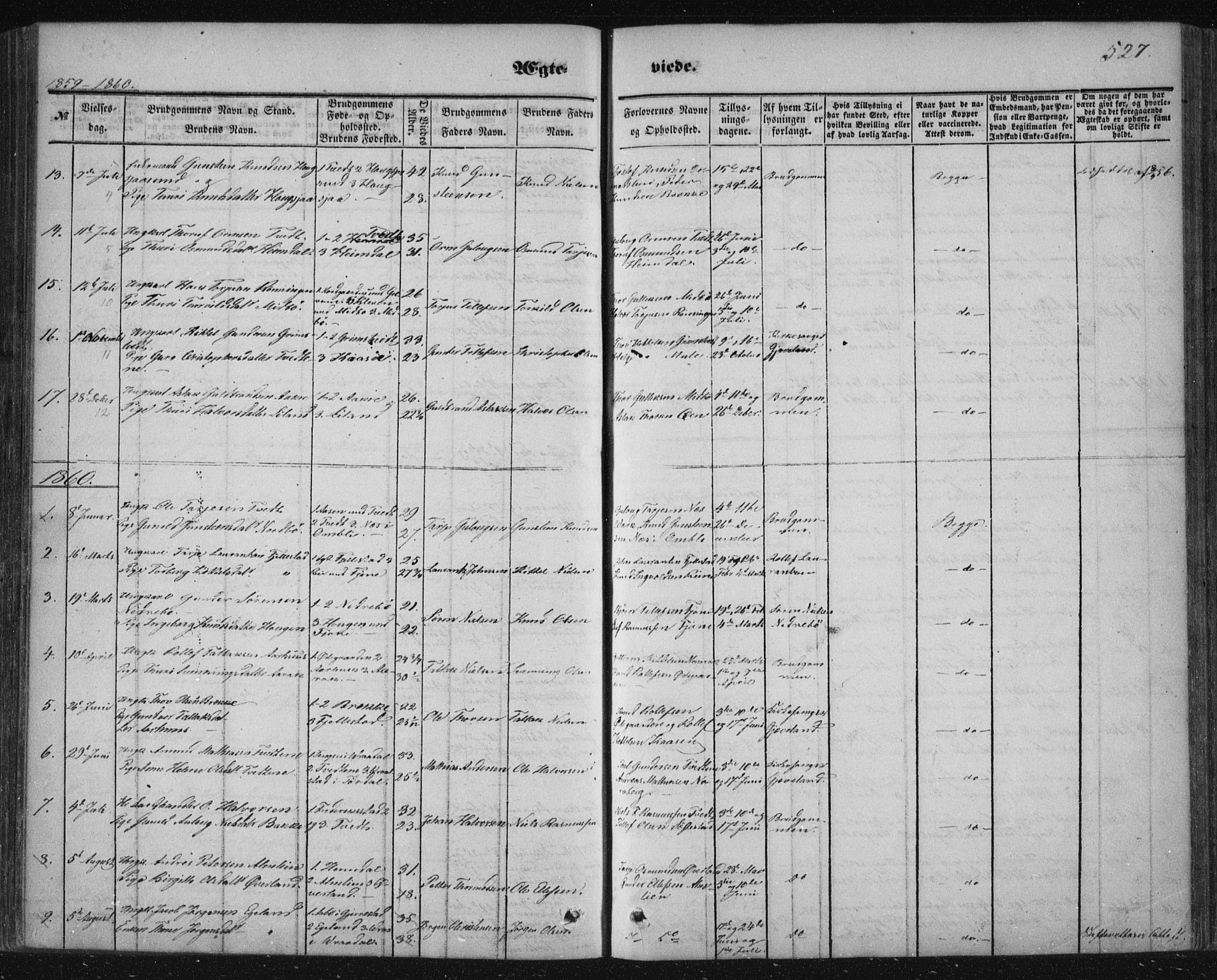 Nissedal kirkebøker, SAKO/A-288/F/Fa/L0003: Parish register (official) no. I 3, 1846-1870, p. 526-527