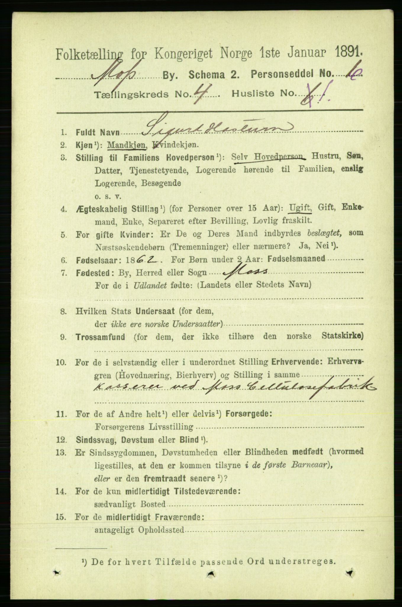 RA, 1891 census for 0104 Moss, 1891, p. 2665