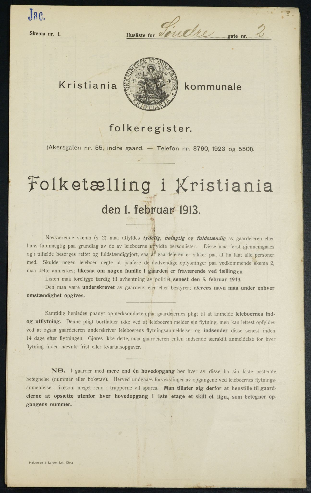 OBA, Municipal Census 1913 for Kristiania, 1913, p. 106376