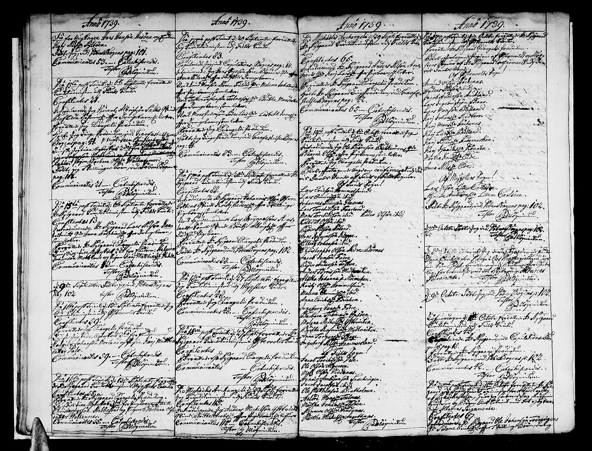 Sund sokneprestembete, AV/SAB-A-99930: Parish register (official) no. A 1, 1729-1740