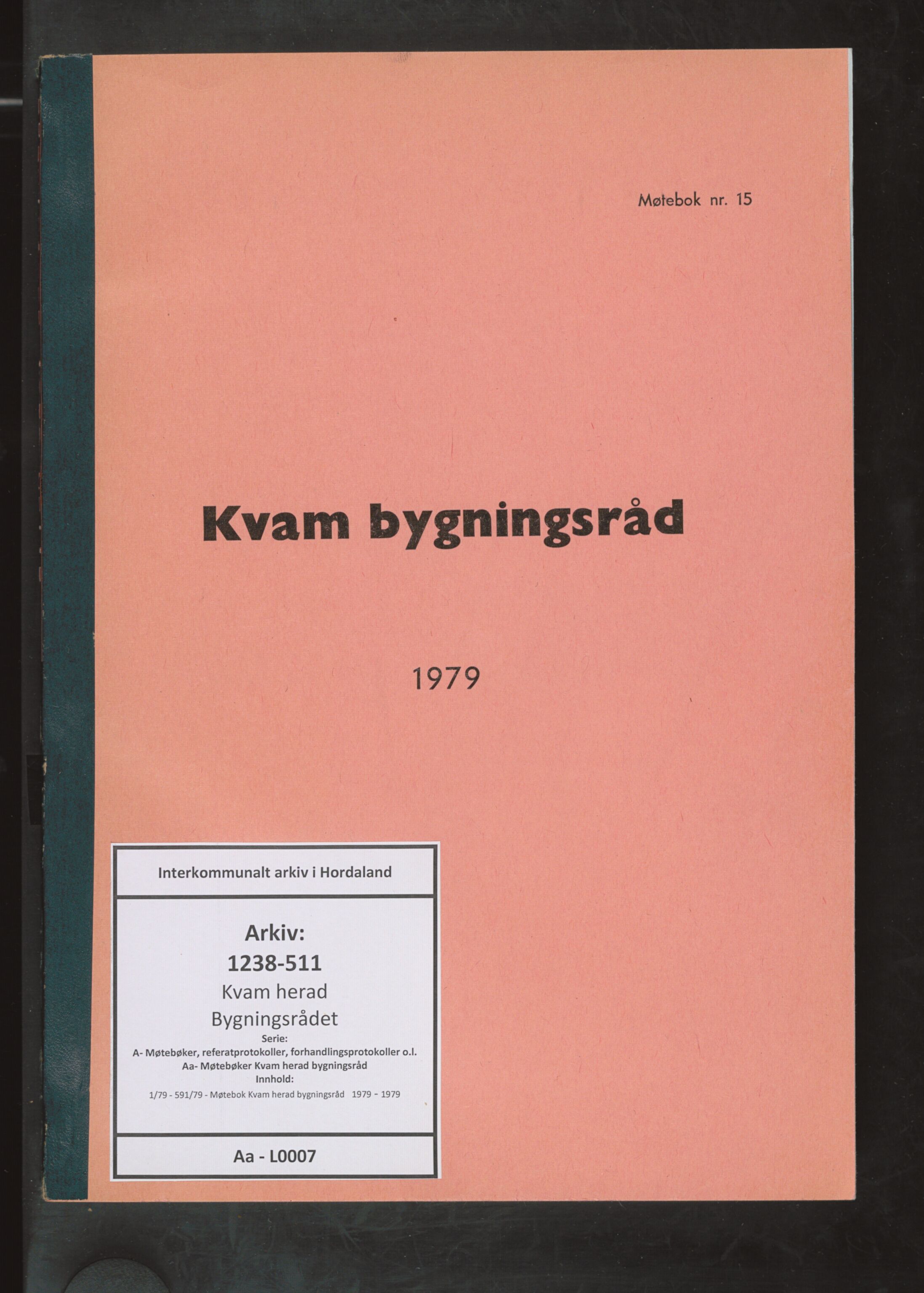 Kvam herad. Bygningsrådet, IKAH/1238-511/A/Aa/L0007: Møtebok Kvam herad bygningsråd , 1979