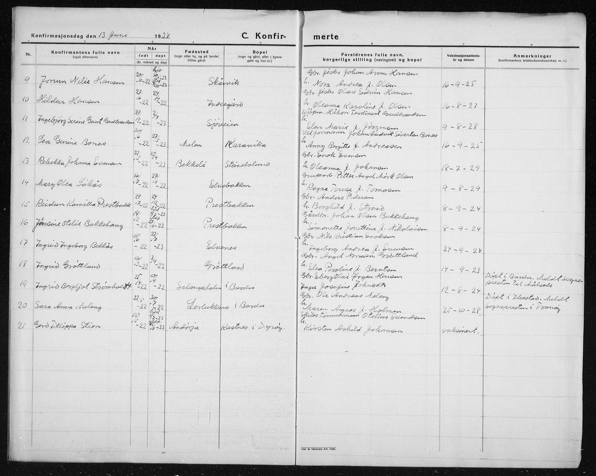 Salangen sokneprestembete, AV/SATØ-S-1324/H/Hb/L0006klokker: Parish register (copy) no. 6, 1919-1937