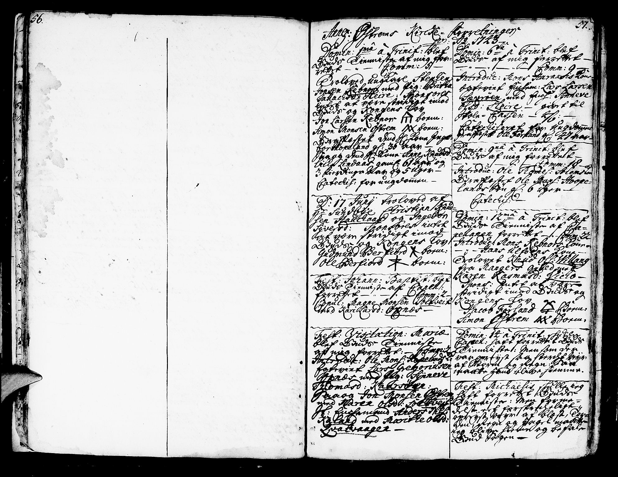 Lindås Sokneprestembete, SAB/A-76701/H/Haa: Parish register (official) no. A 2, 1740-1748, p. 56-57