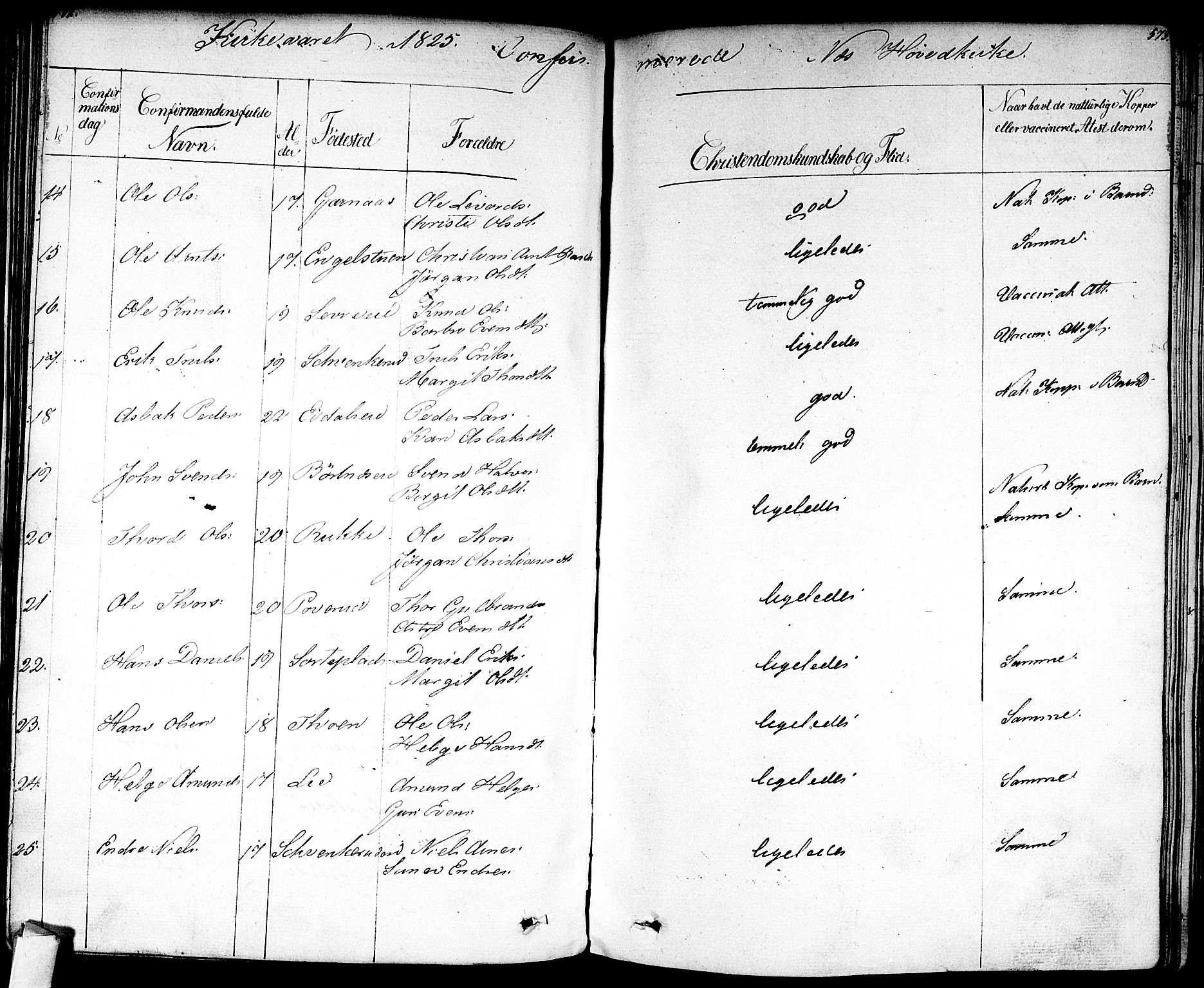 Nes kirkebøker, SAKO/A-236/F/Fa/L0008: Parish register (official) no. 8, 1824-1834, p. 572-573
