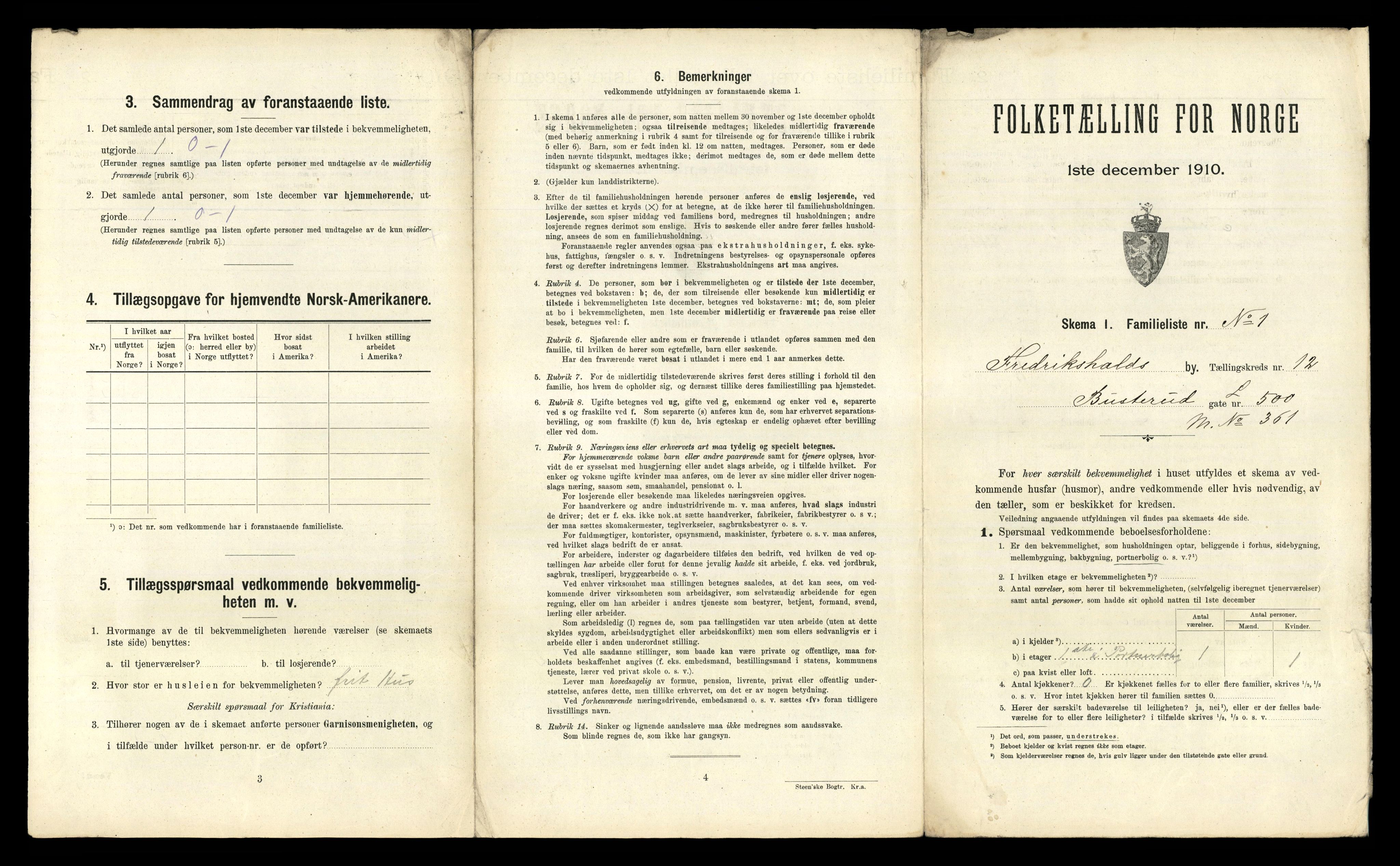 RA, 1910 census for Fredrikshald, 1910, p. 3946