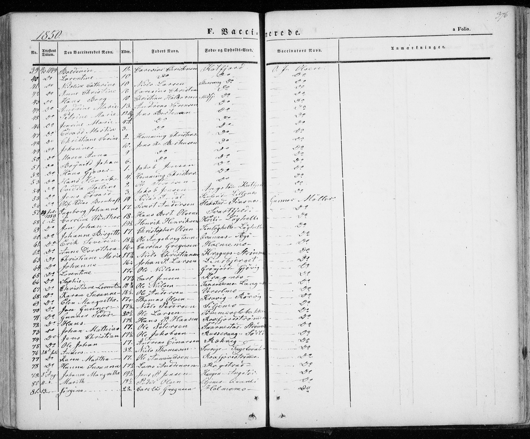 Lenvik sokneprestembete, AV/SATØ-S-1310/H/Ha/Haa/L0006kirke: Parish register (official) no. 6, 1845-1854, p. 376