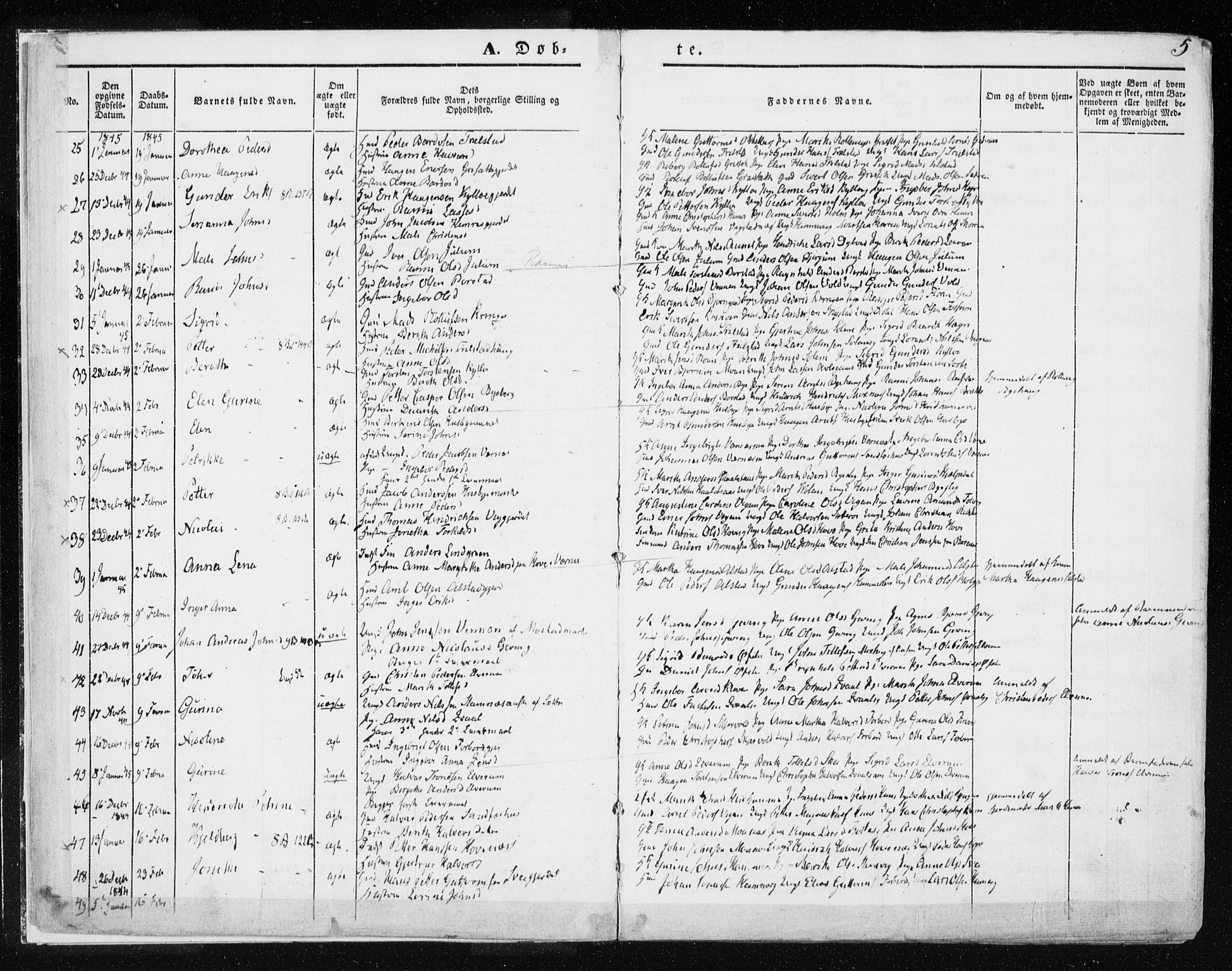 Ministerialprotokoller, klokkerbøker og fødselsregistre - Nord-Trøndelag, SAT/A-1458/709/L0074: Parish register (official) no. 709A14, 1845-1858, p. 5