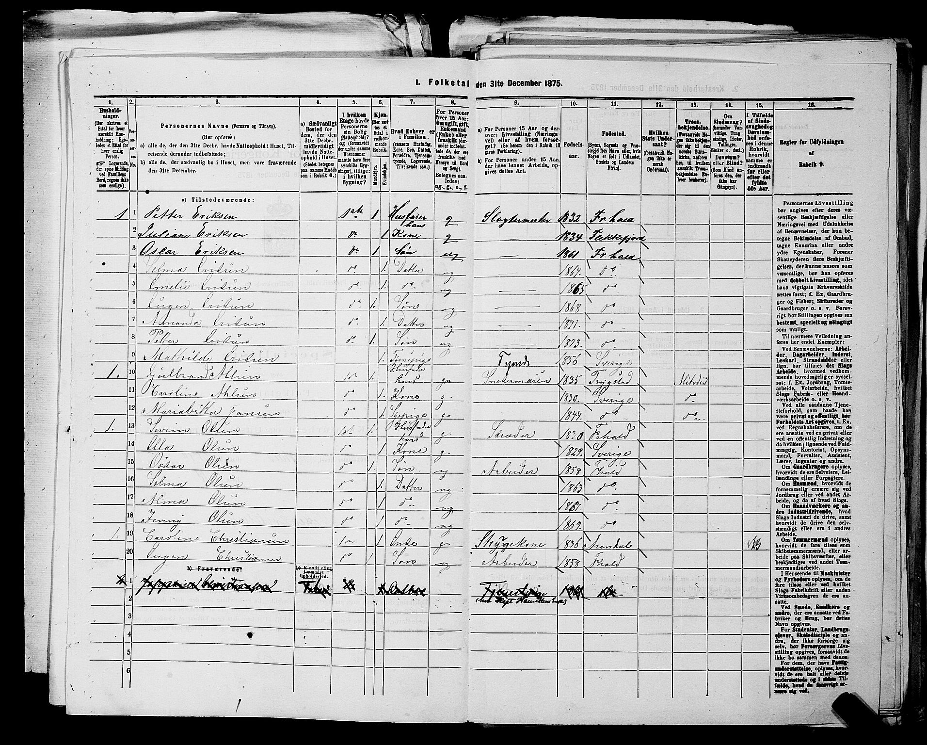 RA, 1875 census for 0101P Fredrikshald, 1875, p. 1130