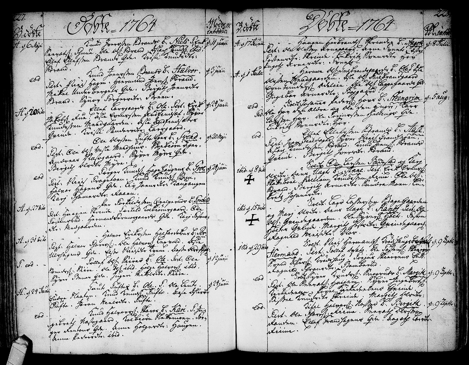 Ål kirkebøker, AV/SAKO-A-249/F/Fa/L0001: Parish register (official) no. I 1, 1744-1769, p. 227-228