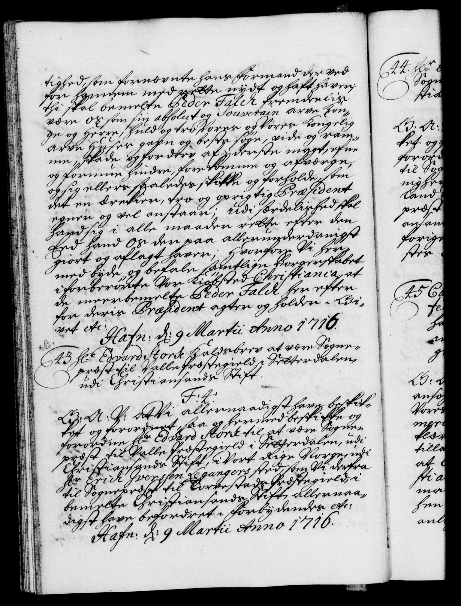 Danske Kanselli 1572-1799, AV/RA-EA-3023/F/Fc/Fca/Fcaa/L0022: Norske registre, 1716-1719, p. 22b