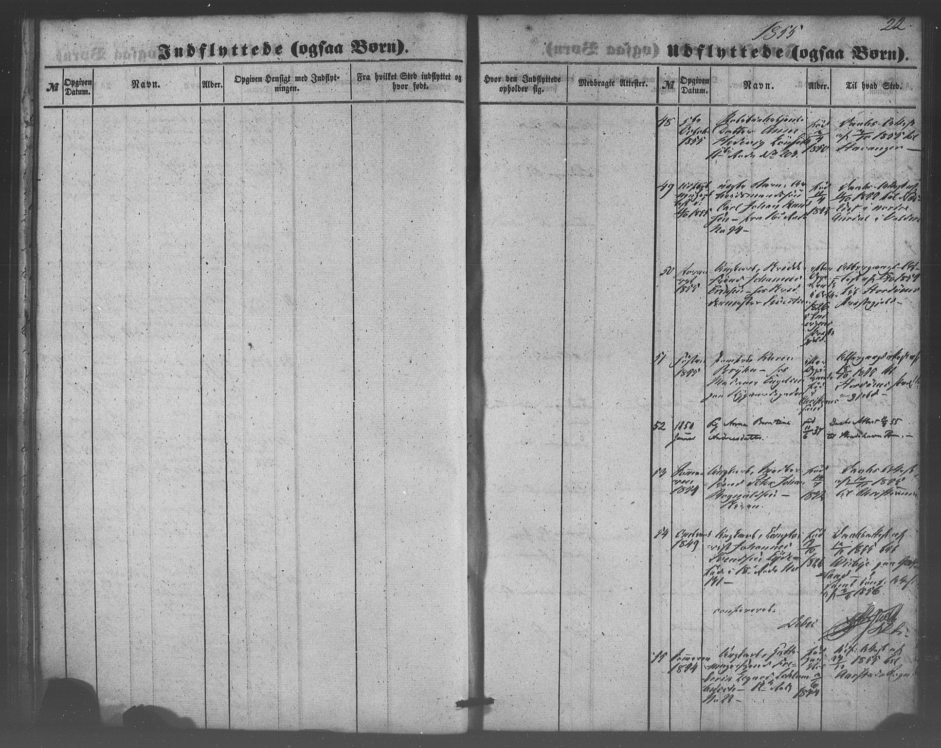 Domkirken sokneprestembete, SAB/A-74801/H/Haa/L0047: Parish register (official) no. F 2, 1852-1868, p. 22
