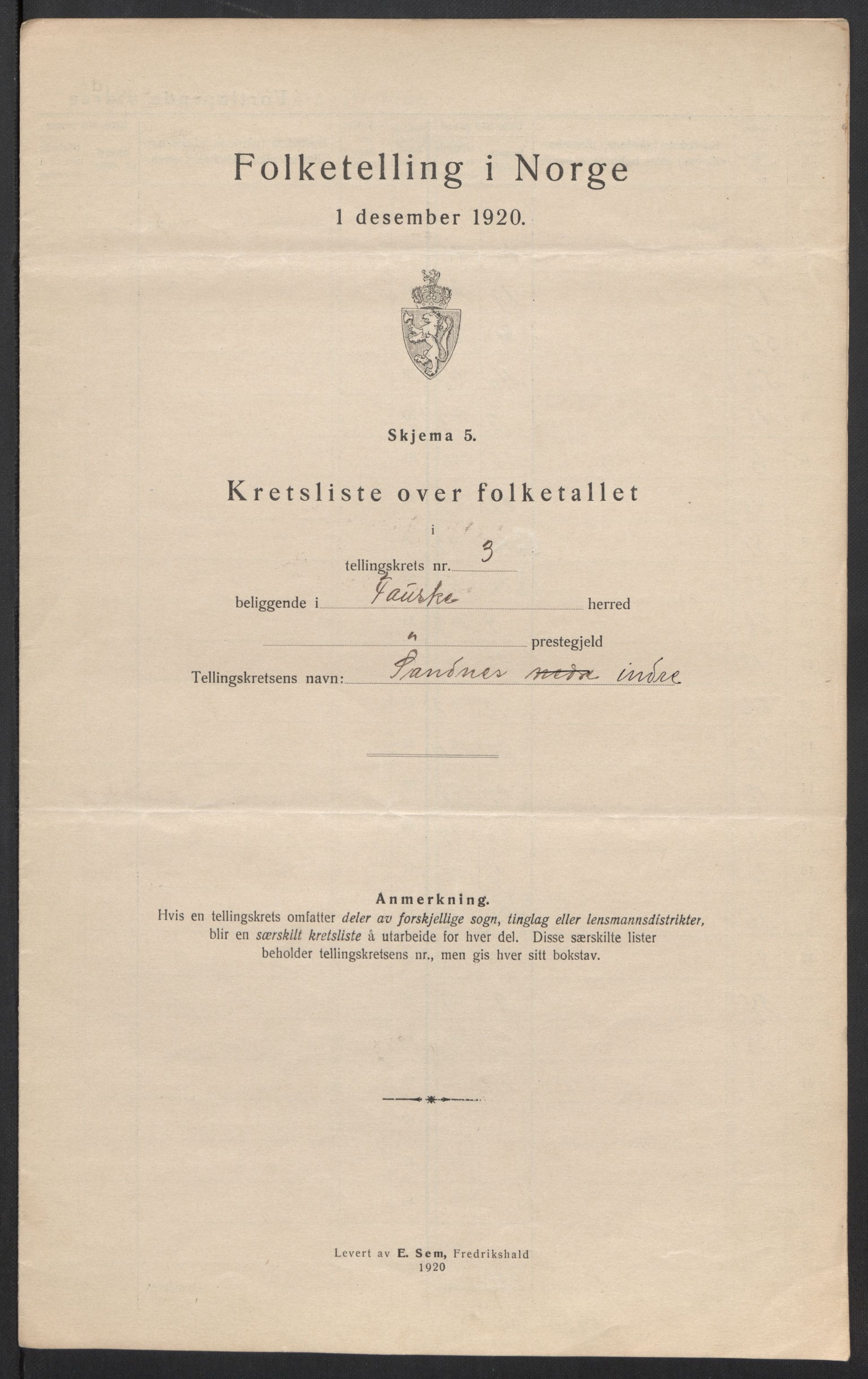 SAT, 1920 census for Fauske, 1920, p. 12