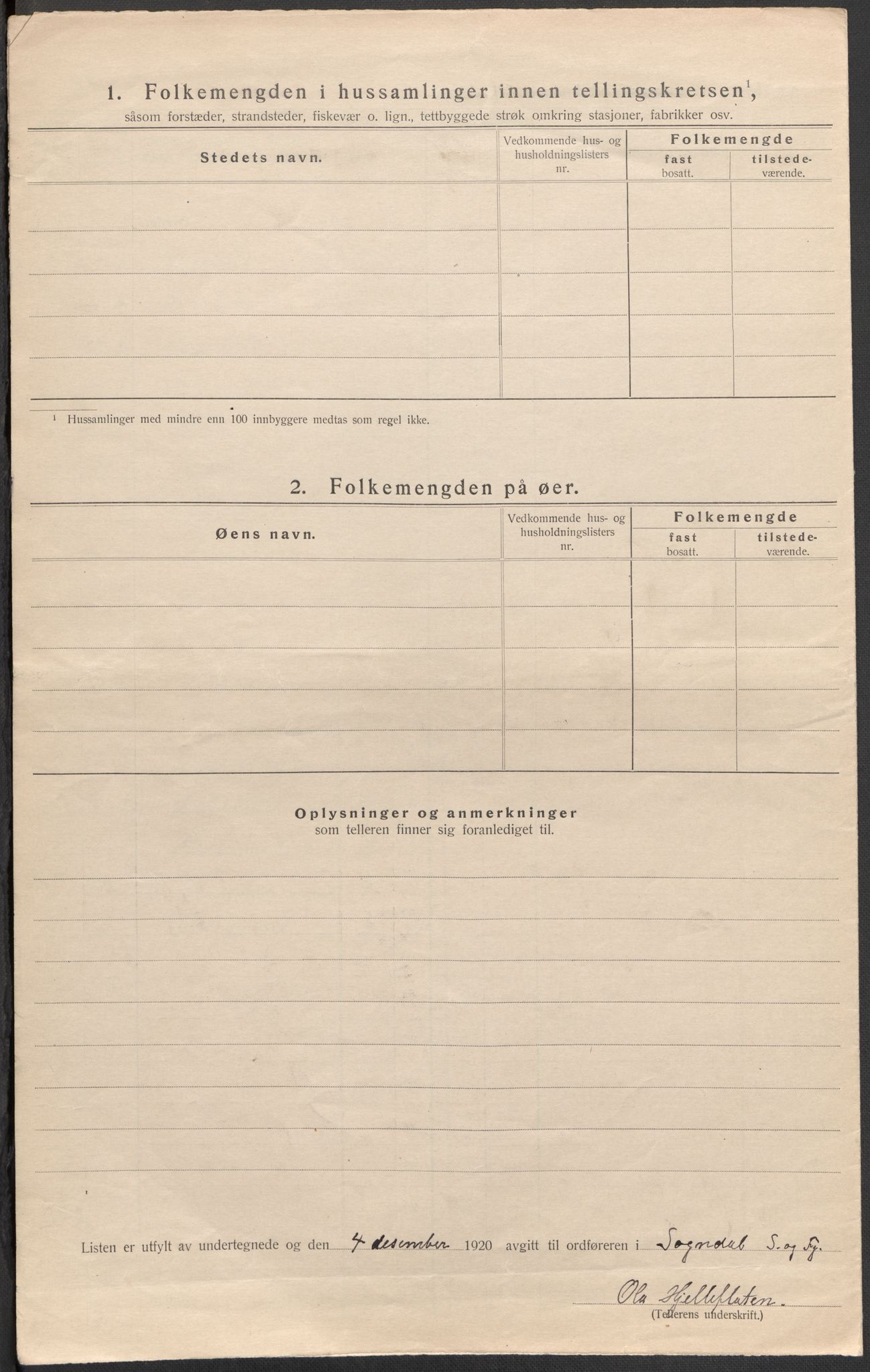 SAB, 1920 census for Sogndal, 1920, p. 69