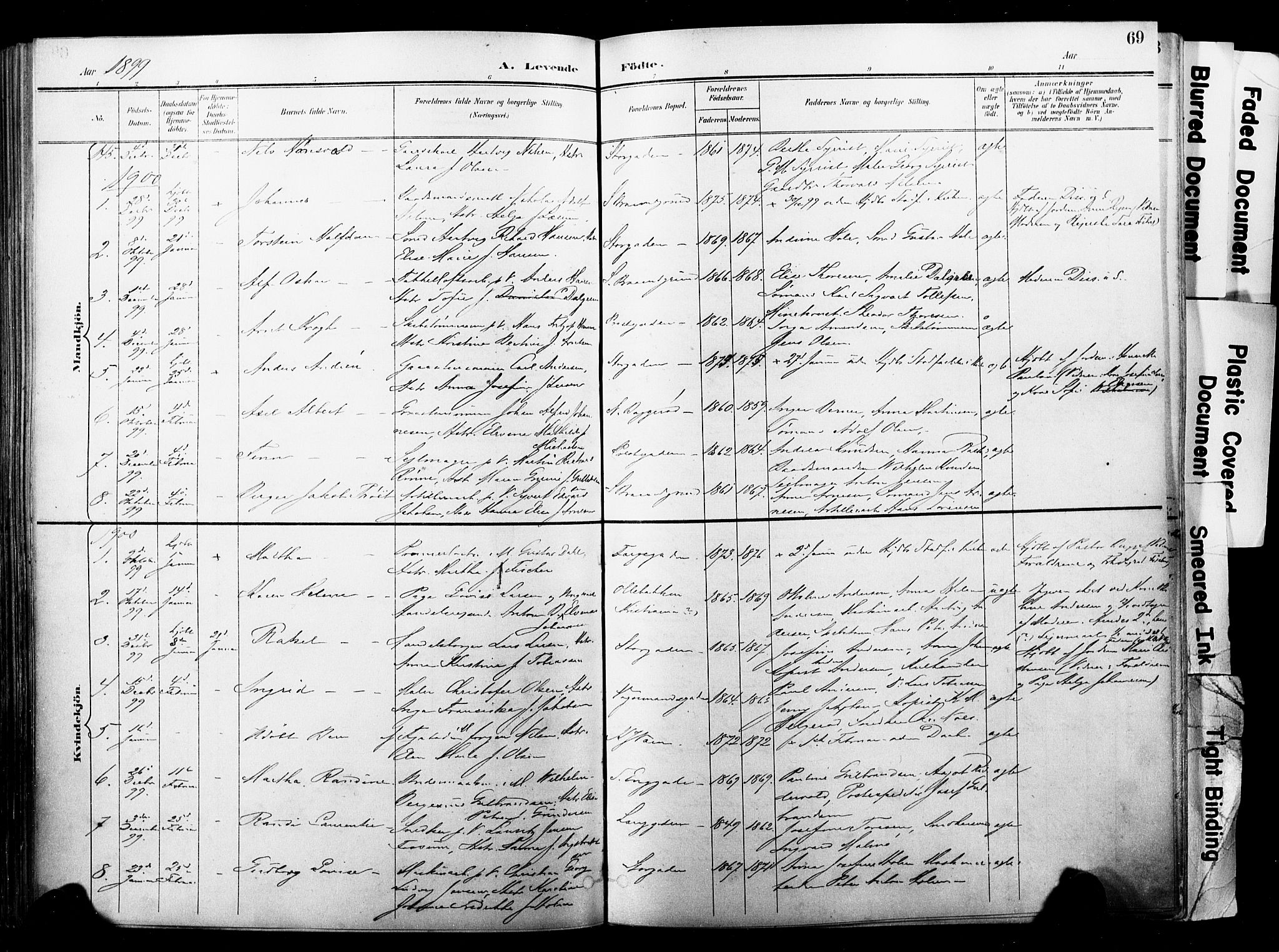 Horten kirkebøker, AV/SAKO-A-348/F/Fa/L0005: Parish register (official) no. 5, 1896-1904, p. 69