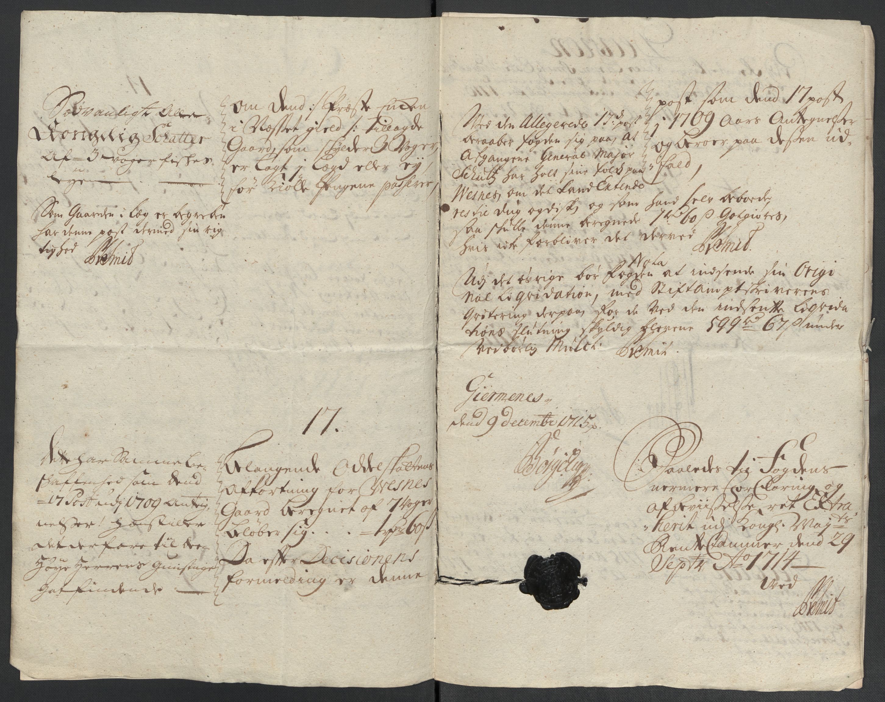 Rentekammeret inntil 1814, Reviderte regnskaper, Fogderegnskap, AV/RA-EA-4092/R55/L3659: Fogderegnskap Romsdal, 1709-1710, p. 467