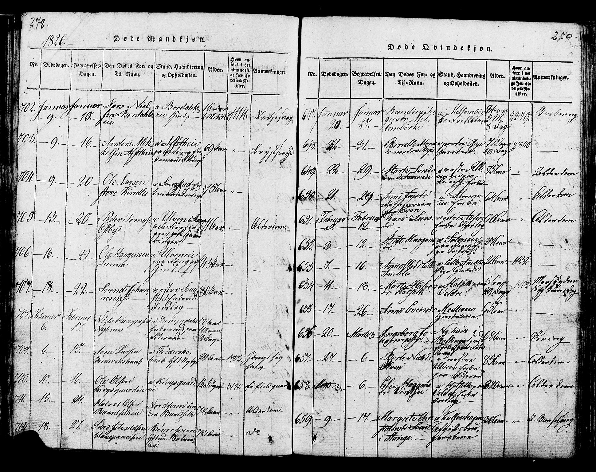 Ringsaker prestekontor, AV/SAH-PREST-014/K/Ka/L0005: Parish register (official) no. 5, 1814-1826, p. 278-279