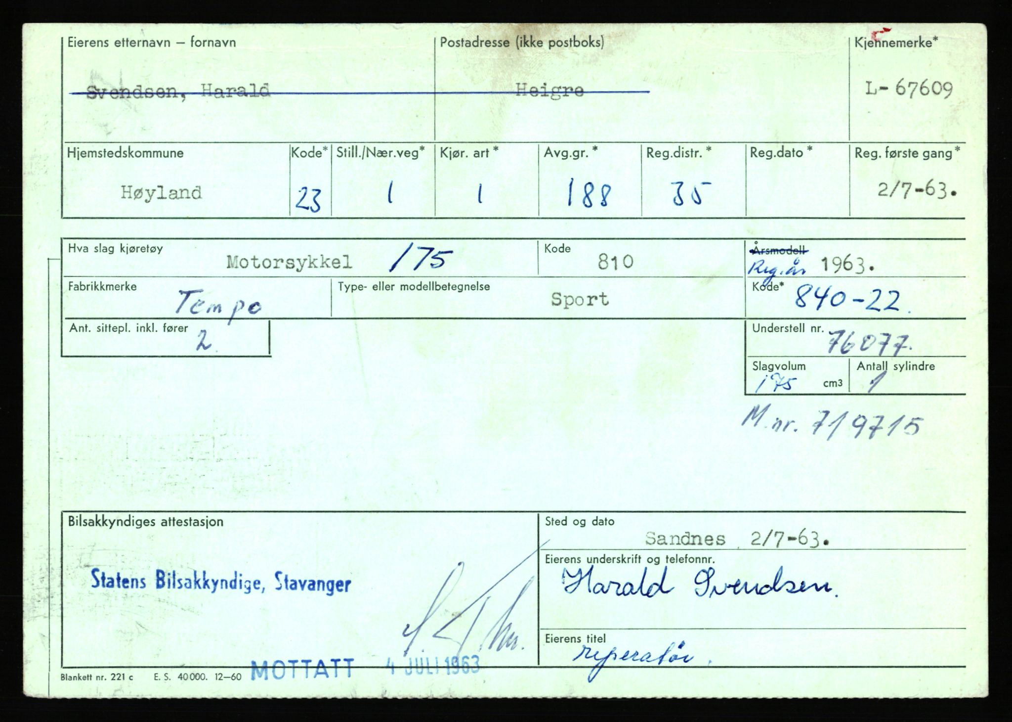 Stavanger trafikkstasjon, AV/SAST-A-101942/0/F/L0065: L-65400 - L-67649, 1930-1971, p. 1929