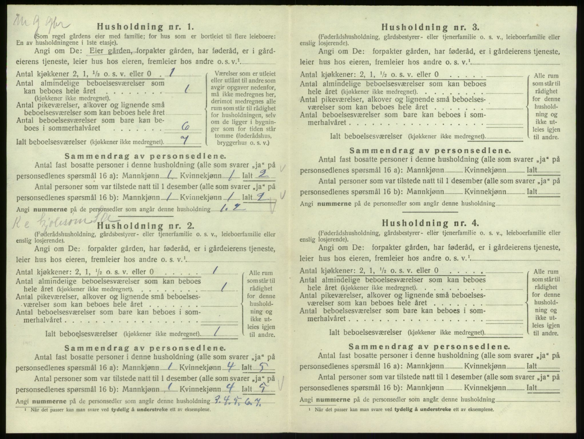 SAB, 1920 census for Nord-Vågsøy, 1920, p. 255