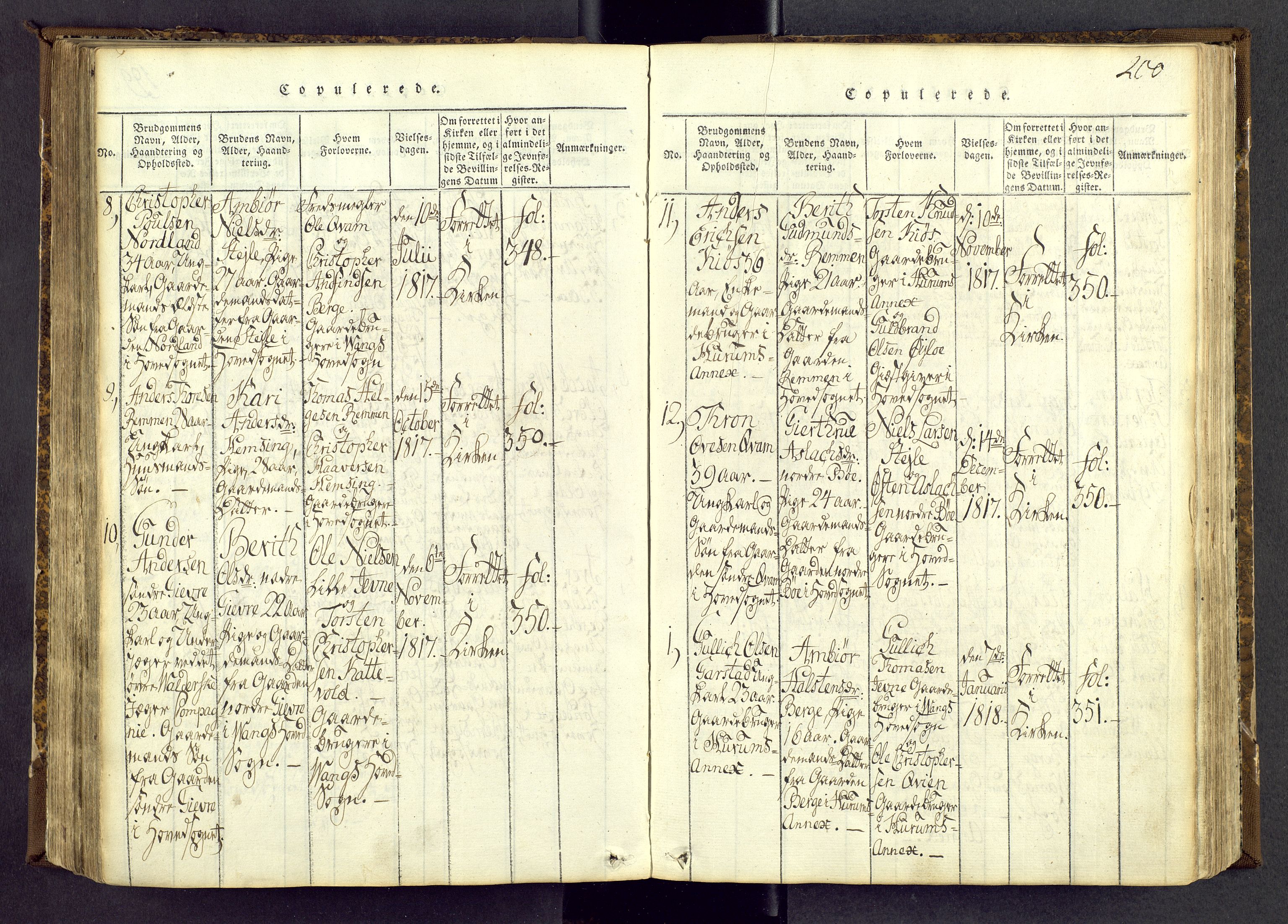 Vang prestekontor, Valdres, AV/SAH-PREST-140/H/Ha/L0004: Parish register (official) no. 4, 1814-1831, p. 200