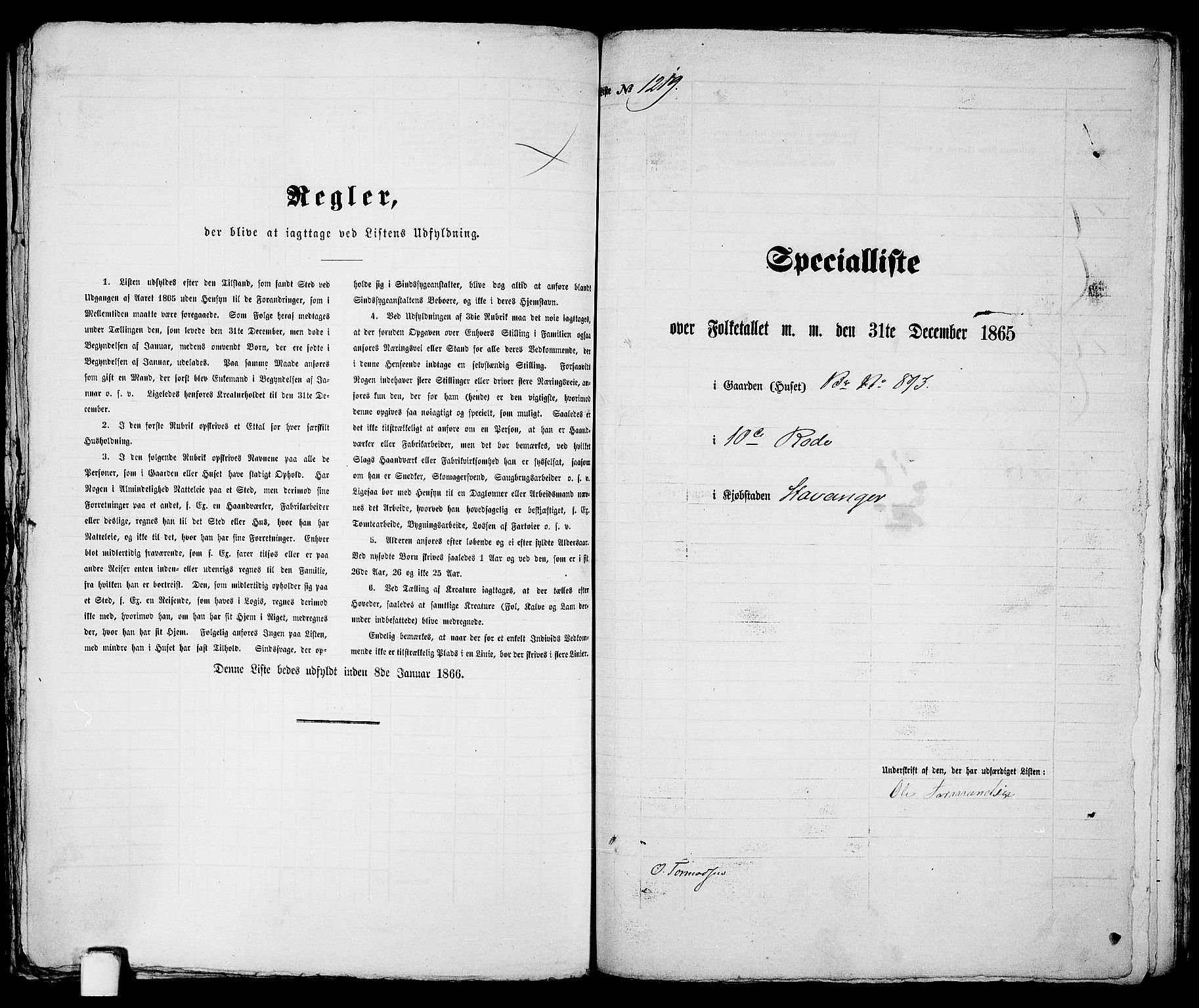 RA, 1865 census for Stavanger, 1865, p. 2464