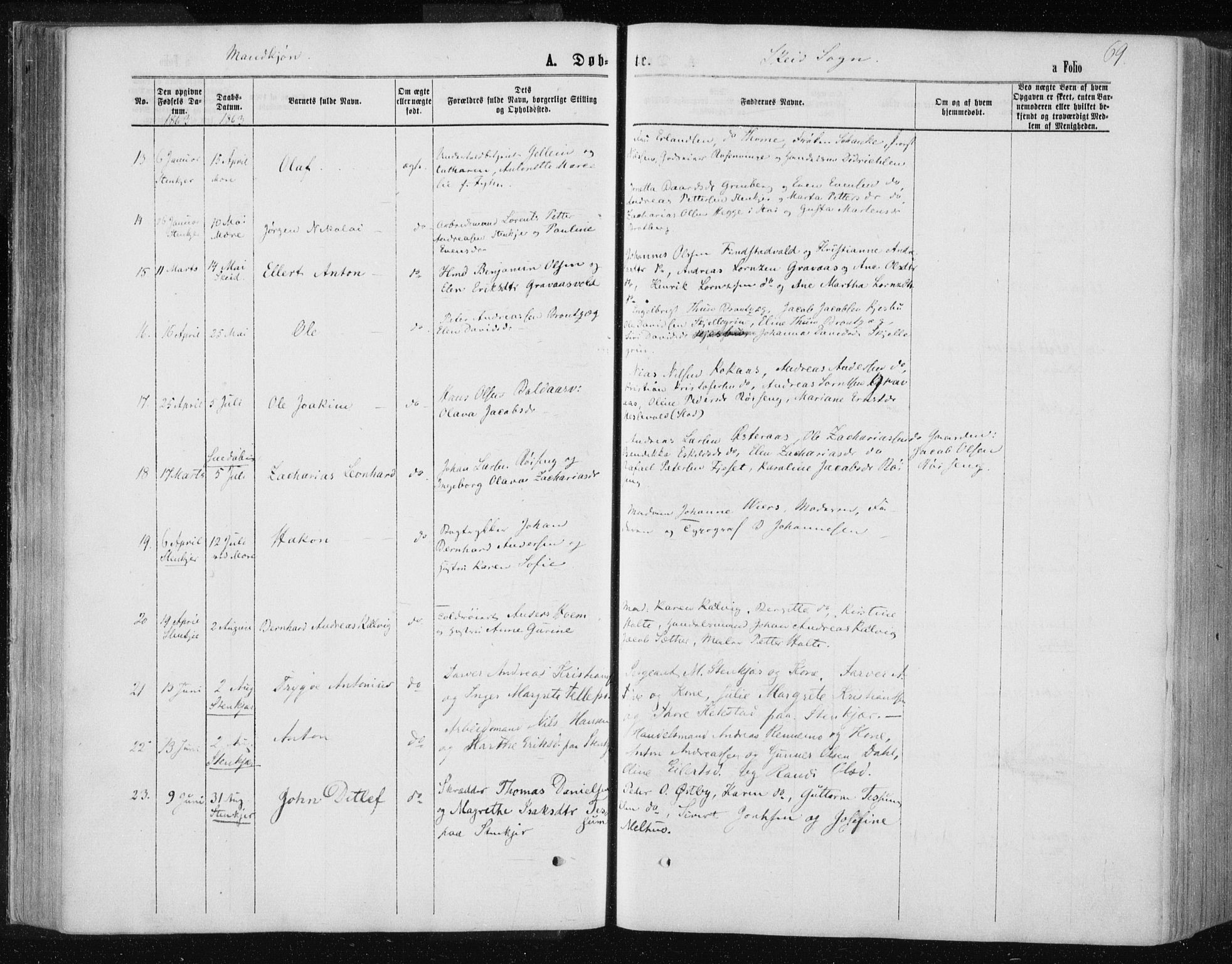Ministerialprotokoller, klokkerbøker og fødselsregistre - Nord-Trøndelag, SAT/A-1458/735/L0345: Parish register (official) no. 735A08 /2, 1863-1872, p. 69
